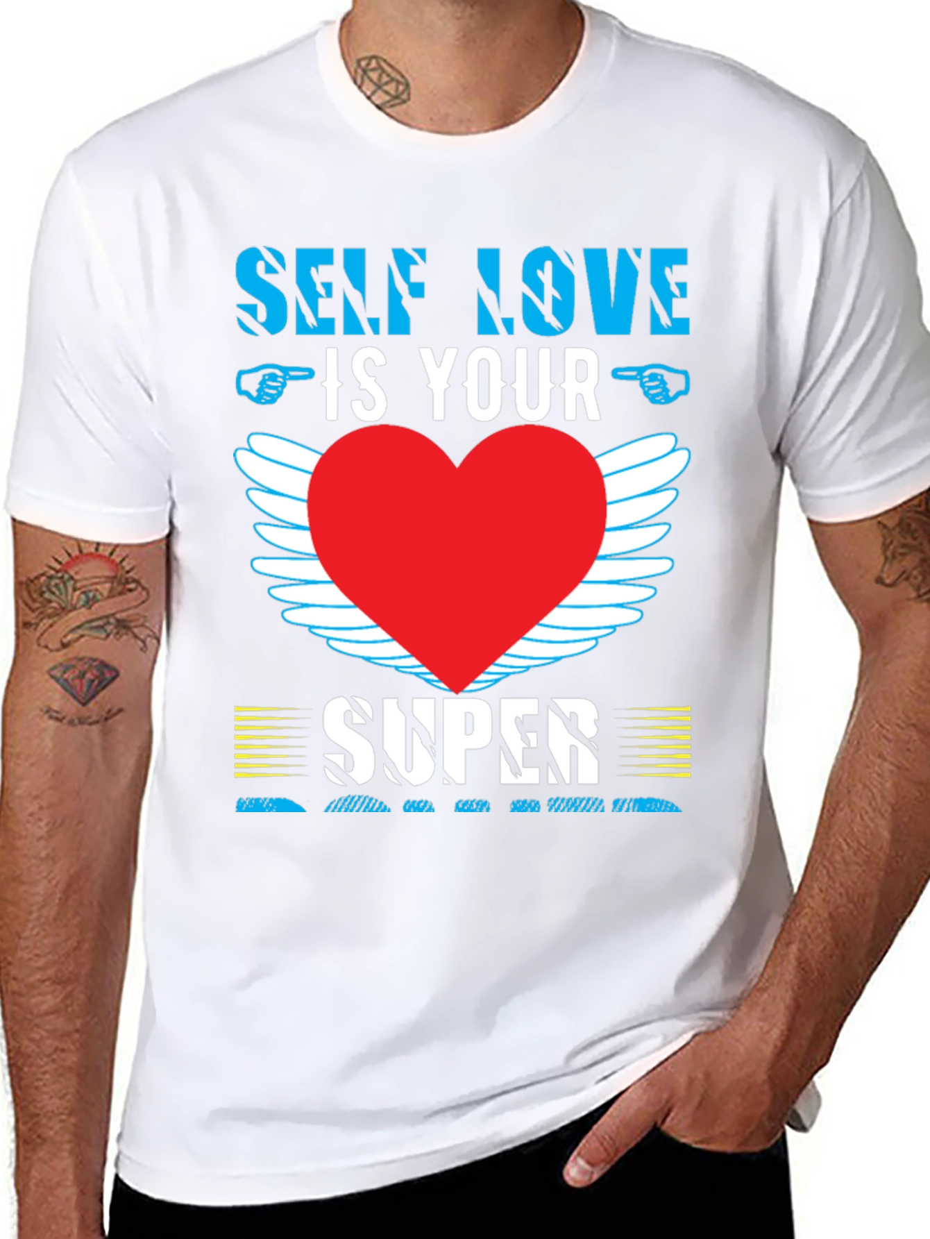 Self Love T-Shirt with Heart Wings