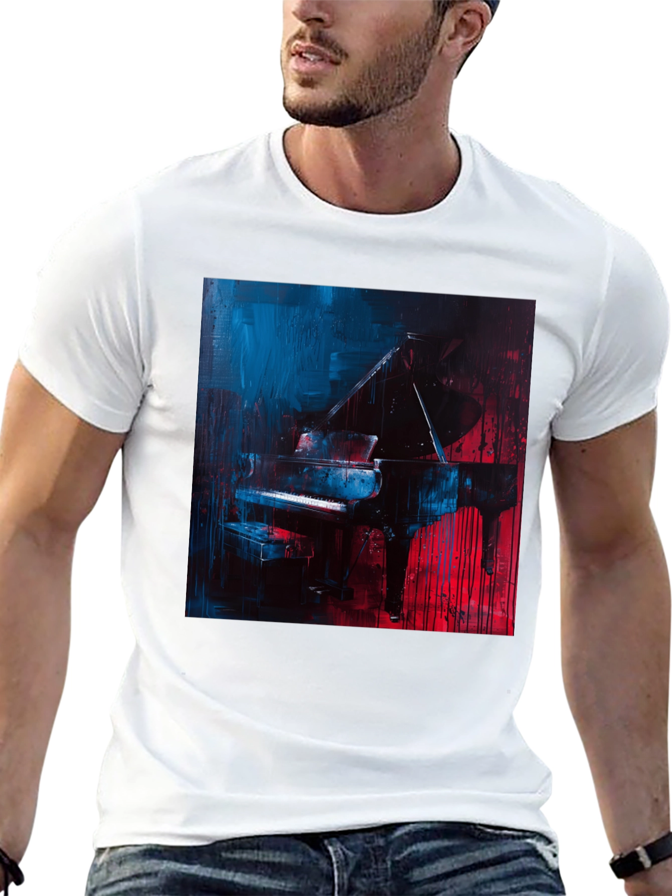 Piano Art T-Shirt: Stylish Musician Tee