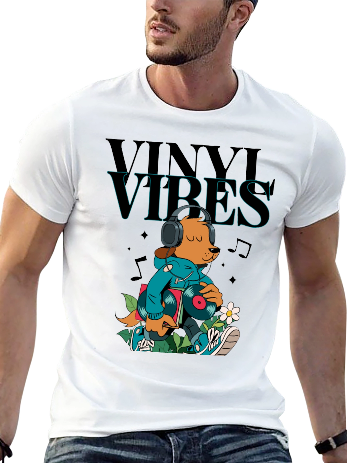 Vinyl Vibes Graphic Tee - Music Lover T-Shirt