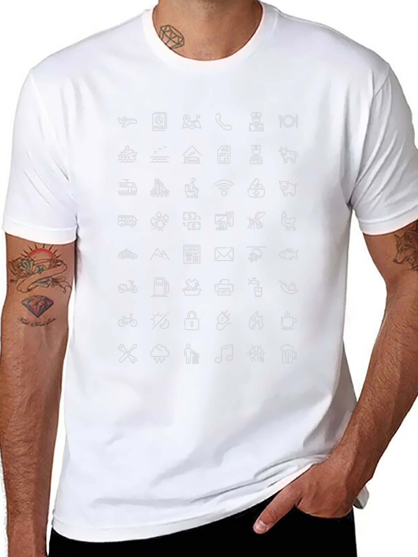 Mens Black Icon Graphic T-Shirt