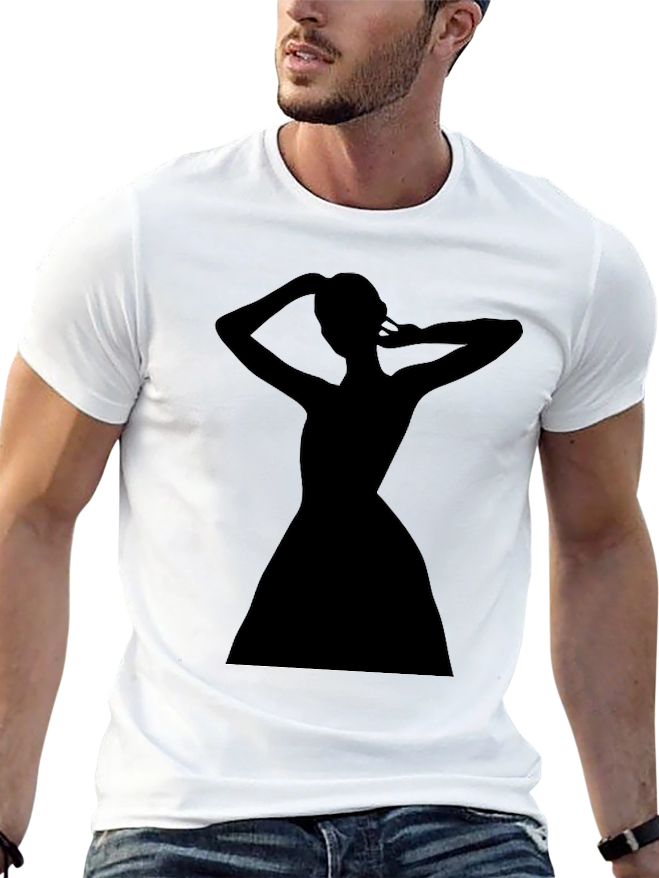 Silhouette Woman Black T-Shirt