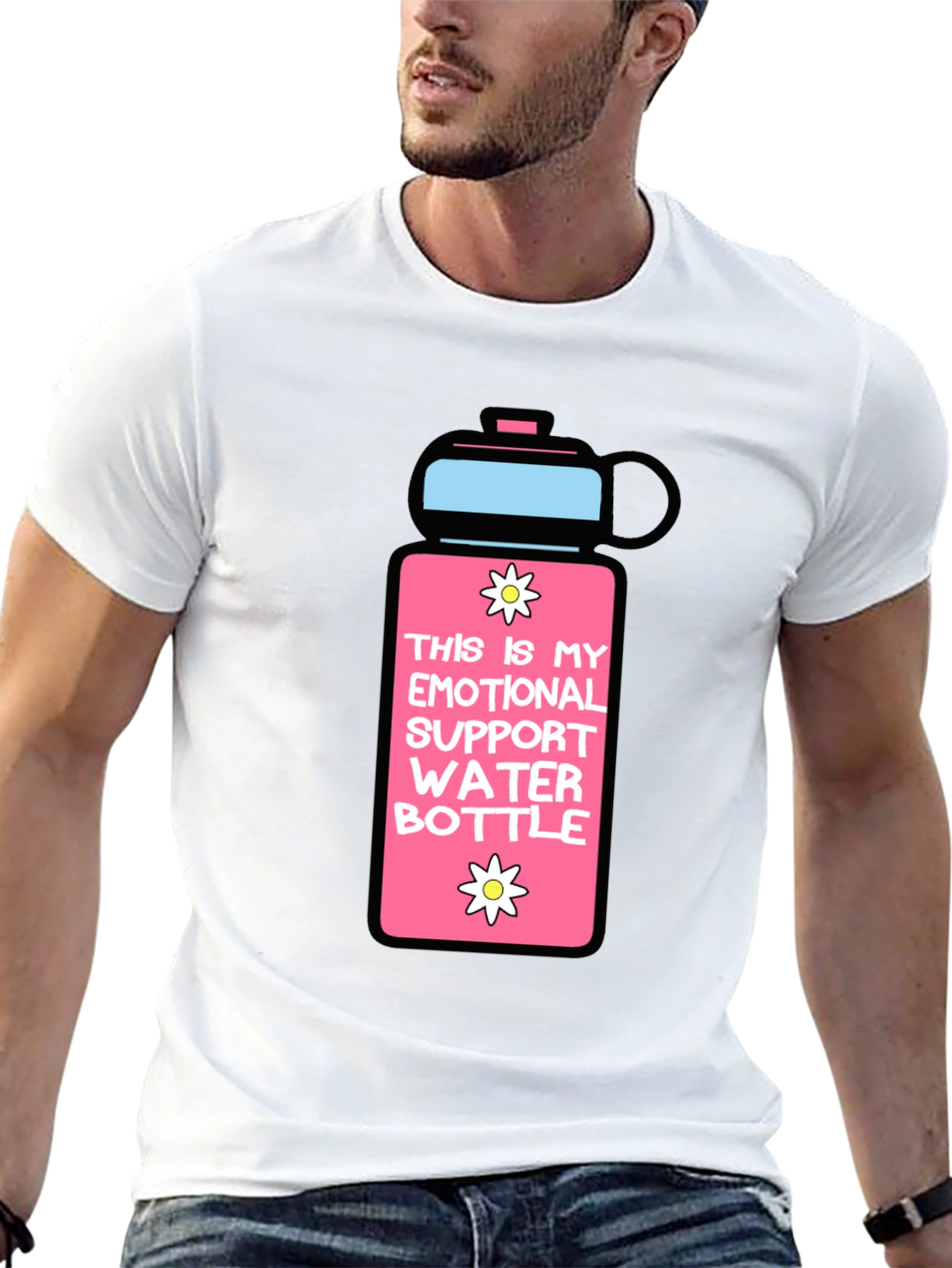 Emotional Support Water Bottle Graphic T-Shirt