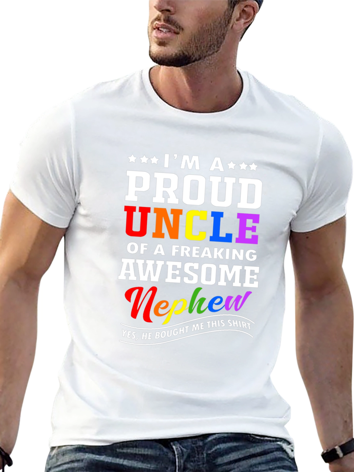 Proud Uncle T-Shirt - Freaking Awesome Nephew Gift
