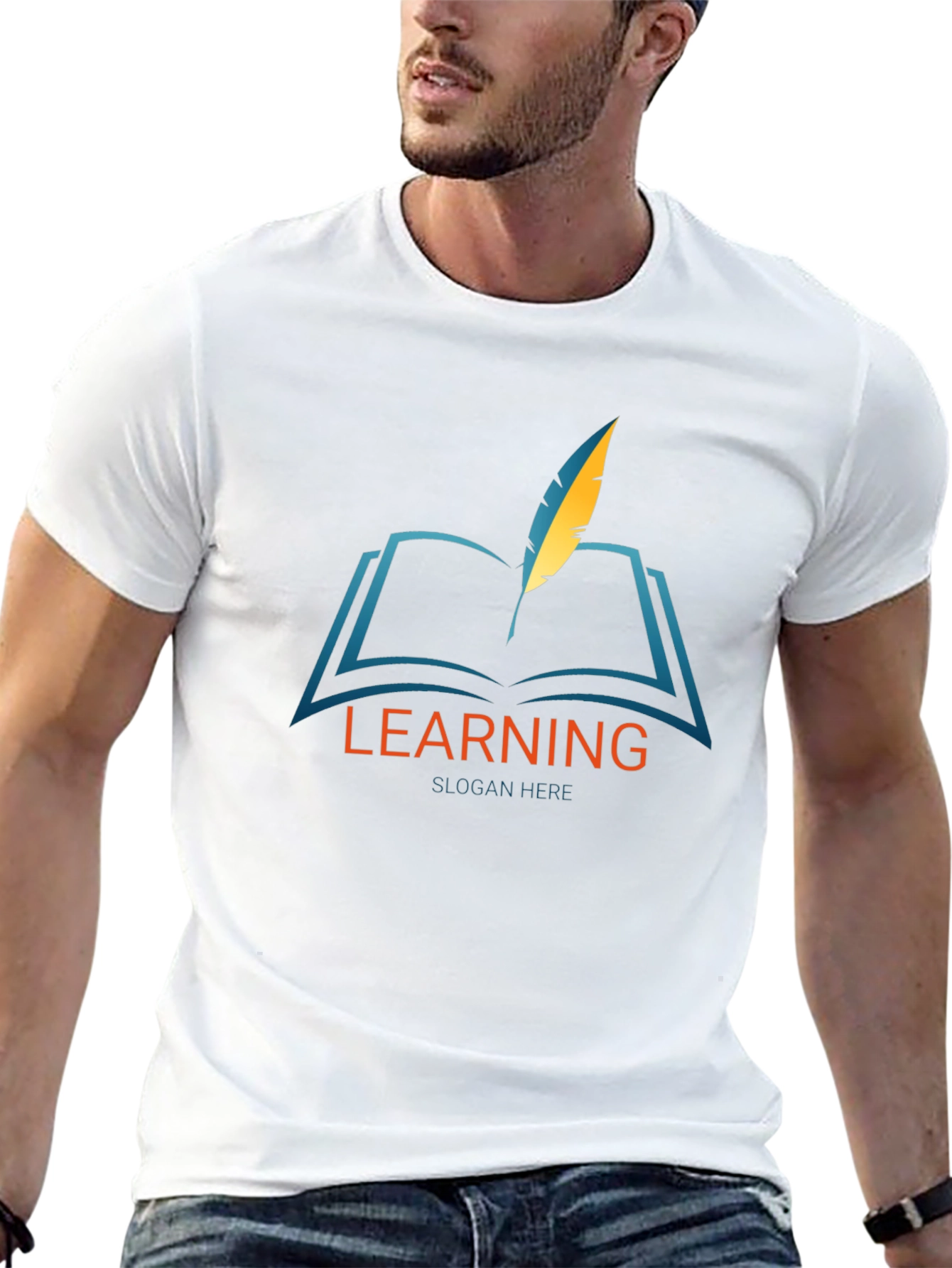Learning Graphic Print Black T-Shirt