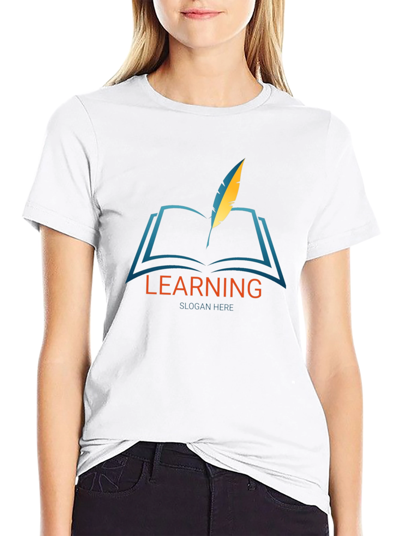 Learning Graphic Print Black T-Shirt