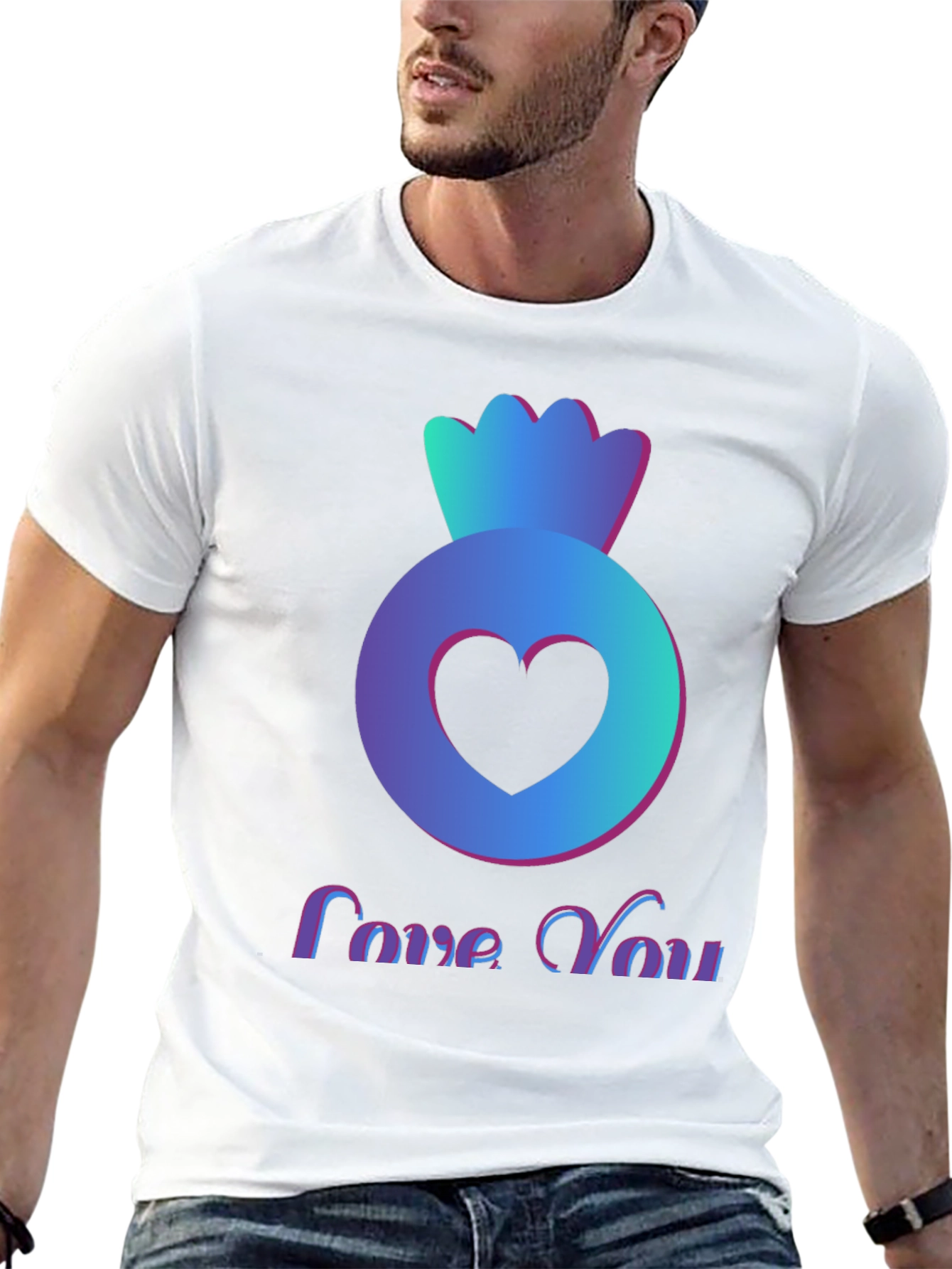 Love You Heart Candy Black T-Shirt