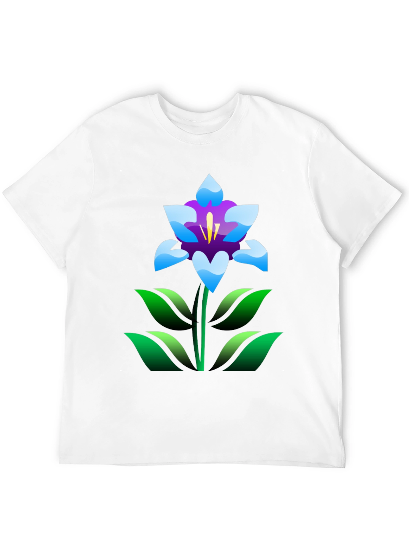 Floral T-Shirt - Black with Graphic Flower Print