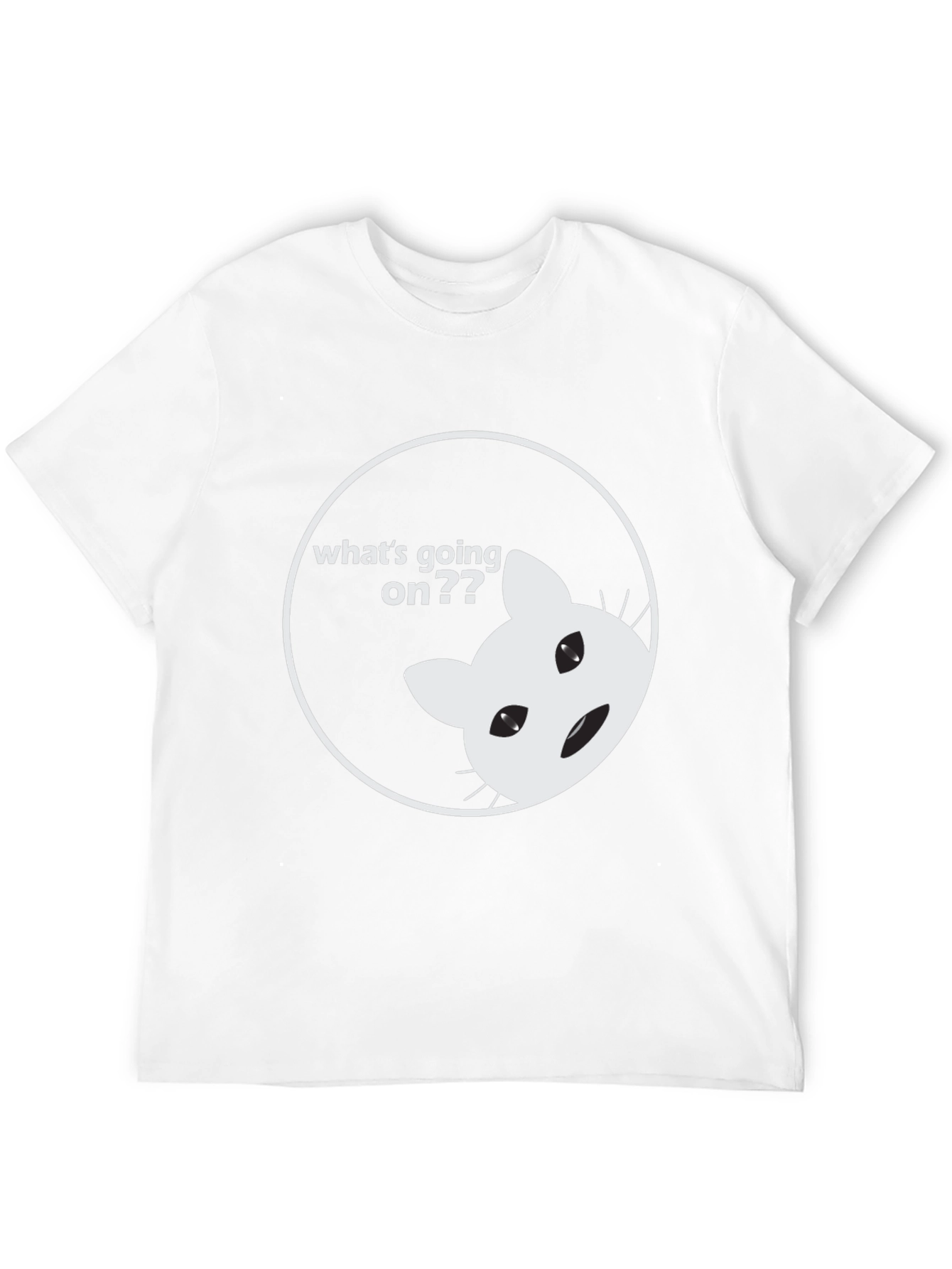 Funny Cat Whats Going On Black T-Shirt