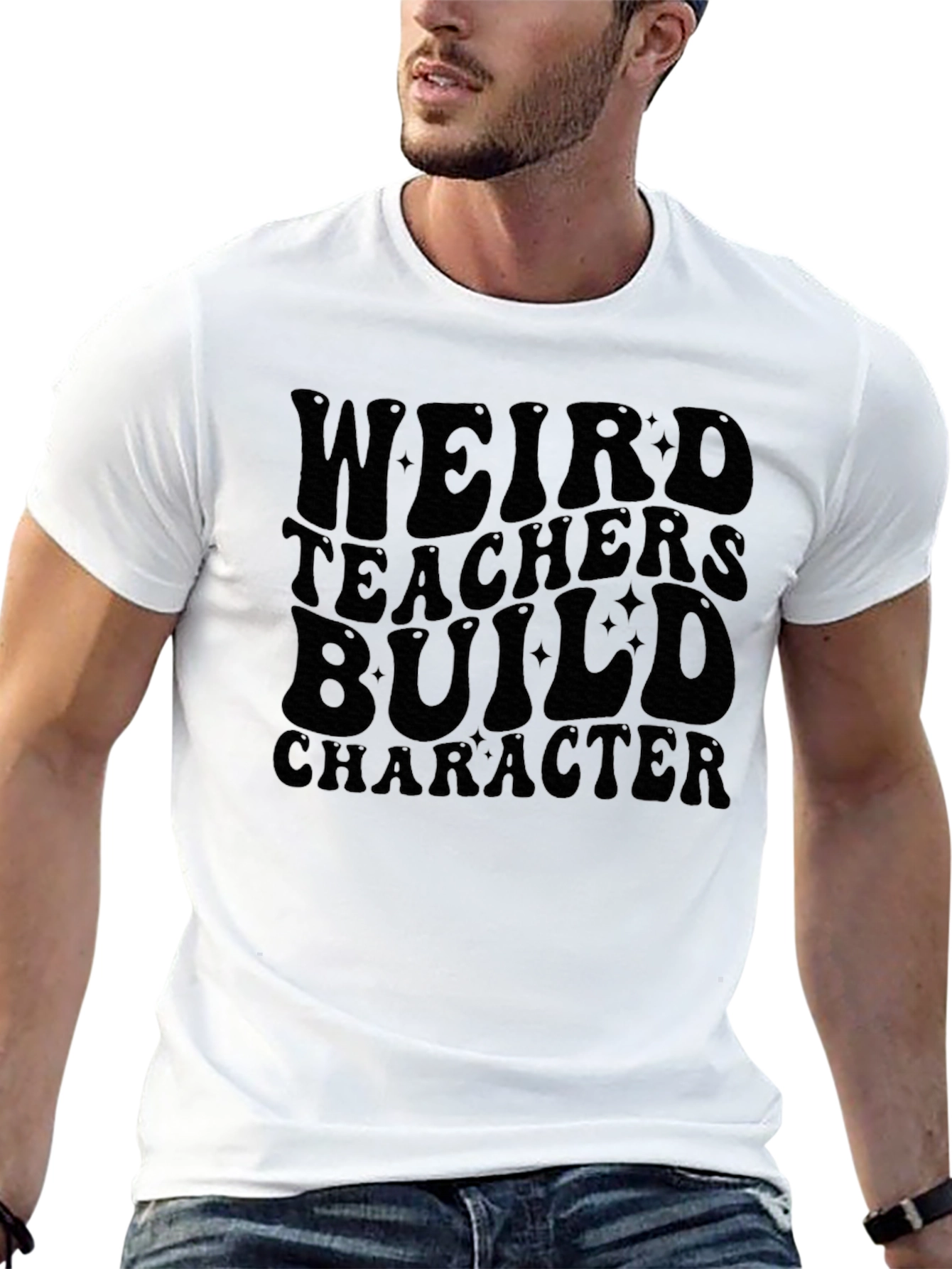 Weird Teachers Build Character Black Tee