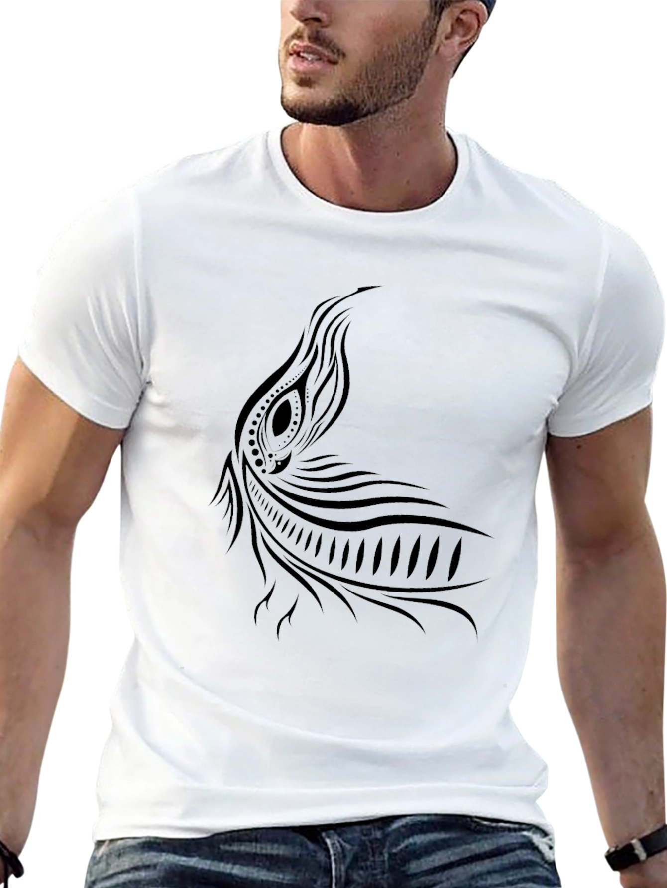 Tribal Tattoo Graphic Black T-Shirt