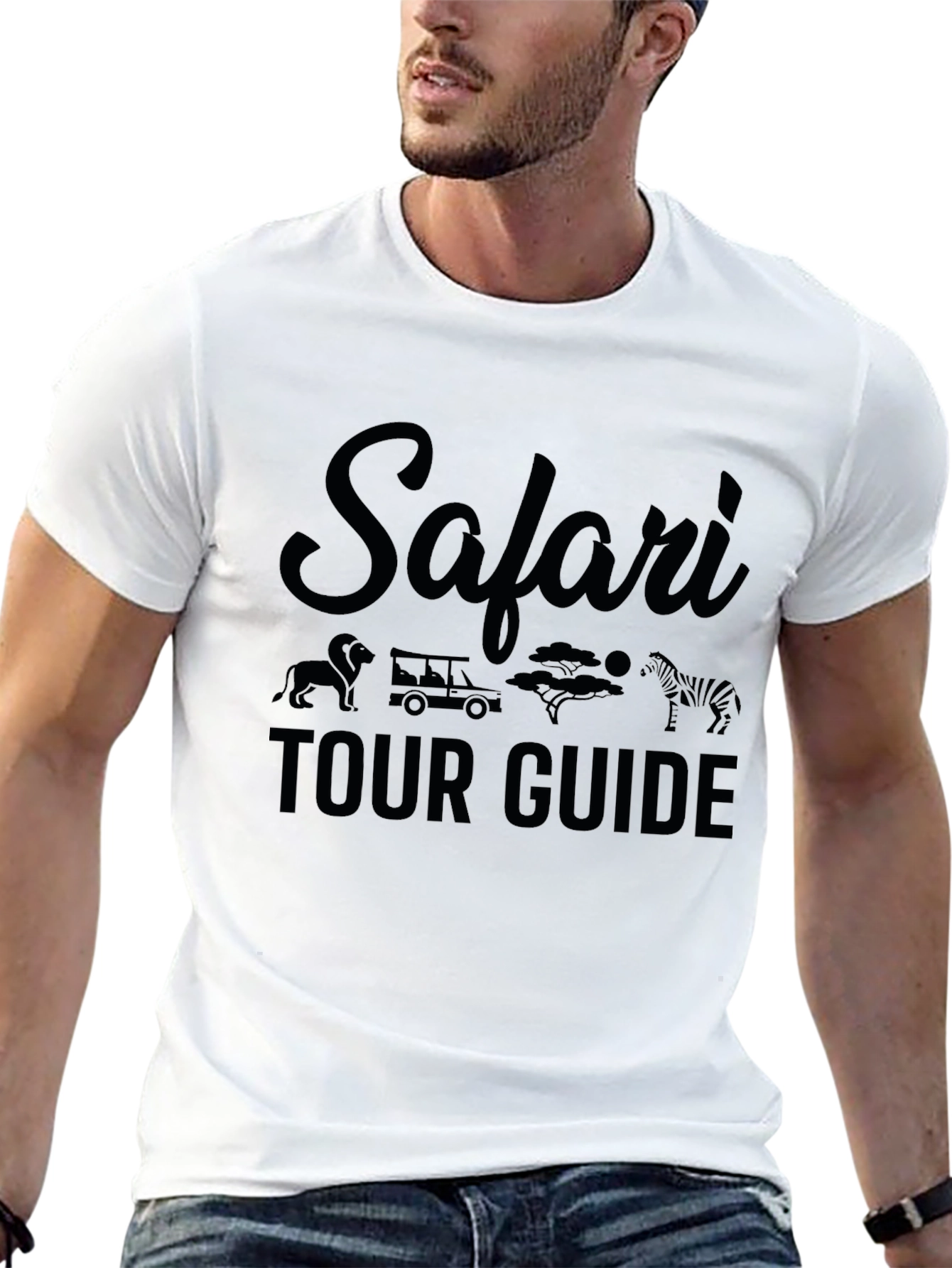 Safari Tour Guide Graphic T-Shirt - Classic Black Tee