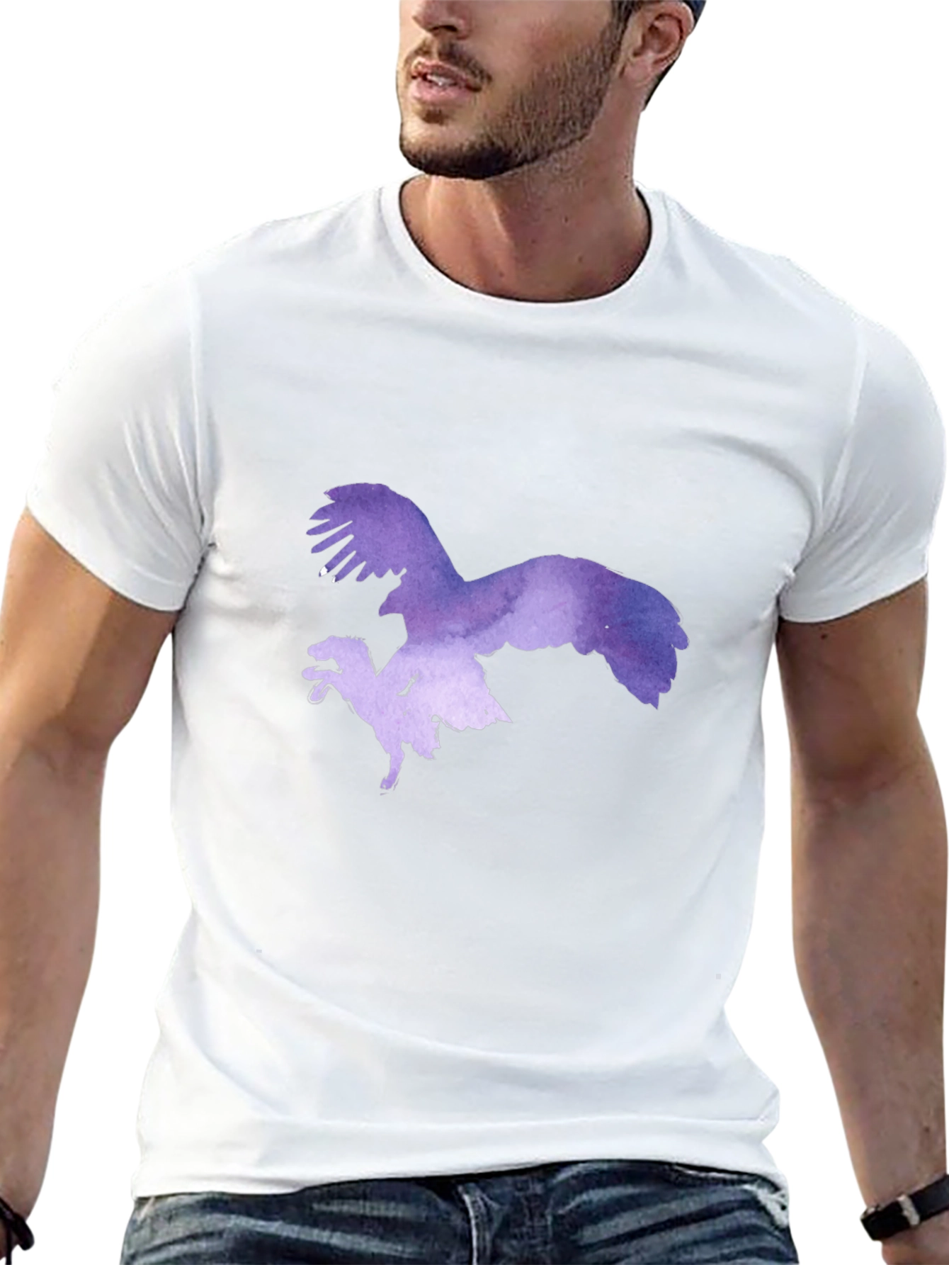 Eagle vs Dinosaur Graphic Tee - Black Cotton Blend