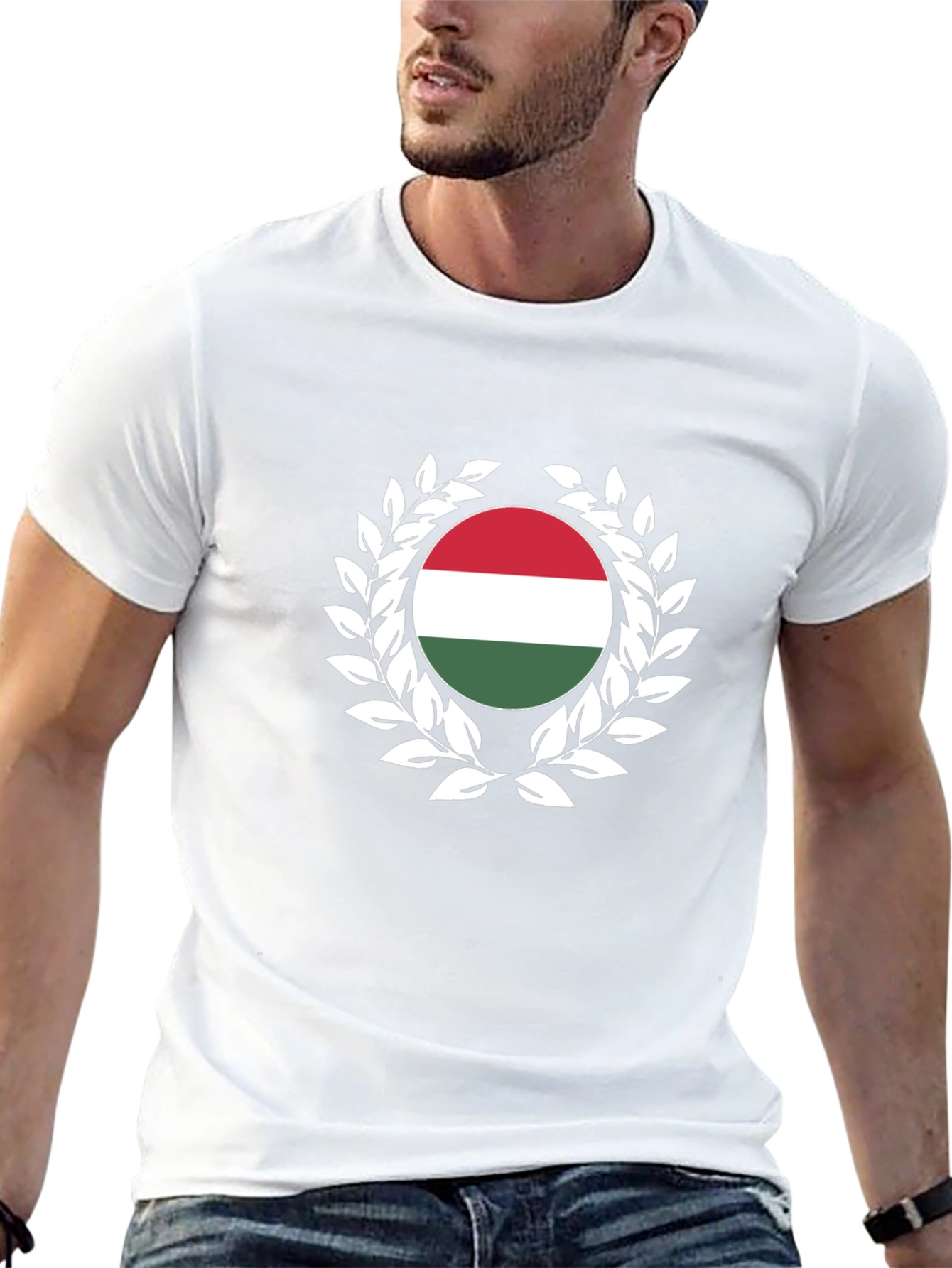 Hungary Flag Laurel Wreath T-Shirt