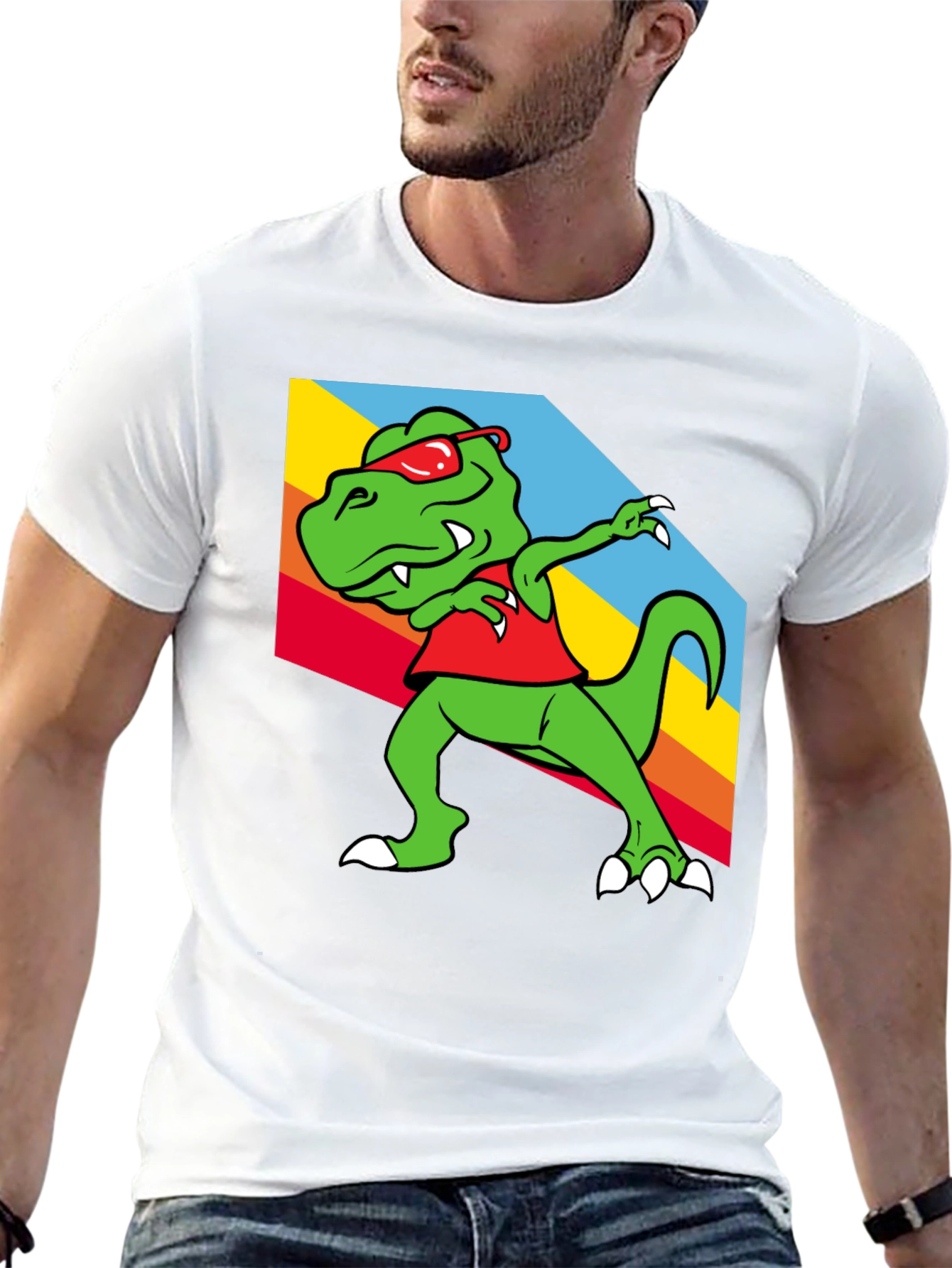 Dabbing Dinosaur Graphic Tee - Trendy T-Rex T-Shirt