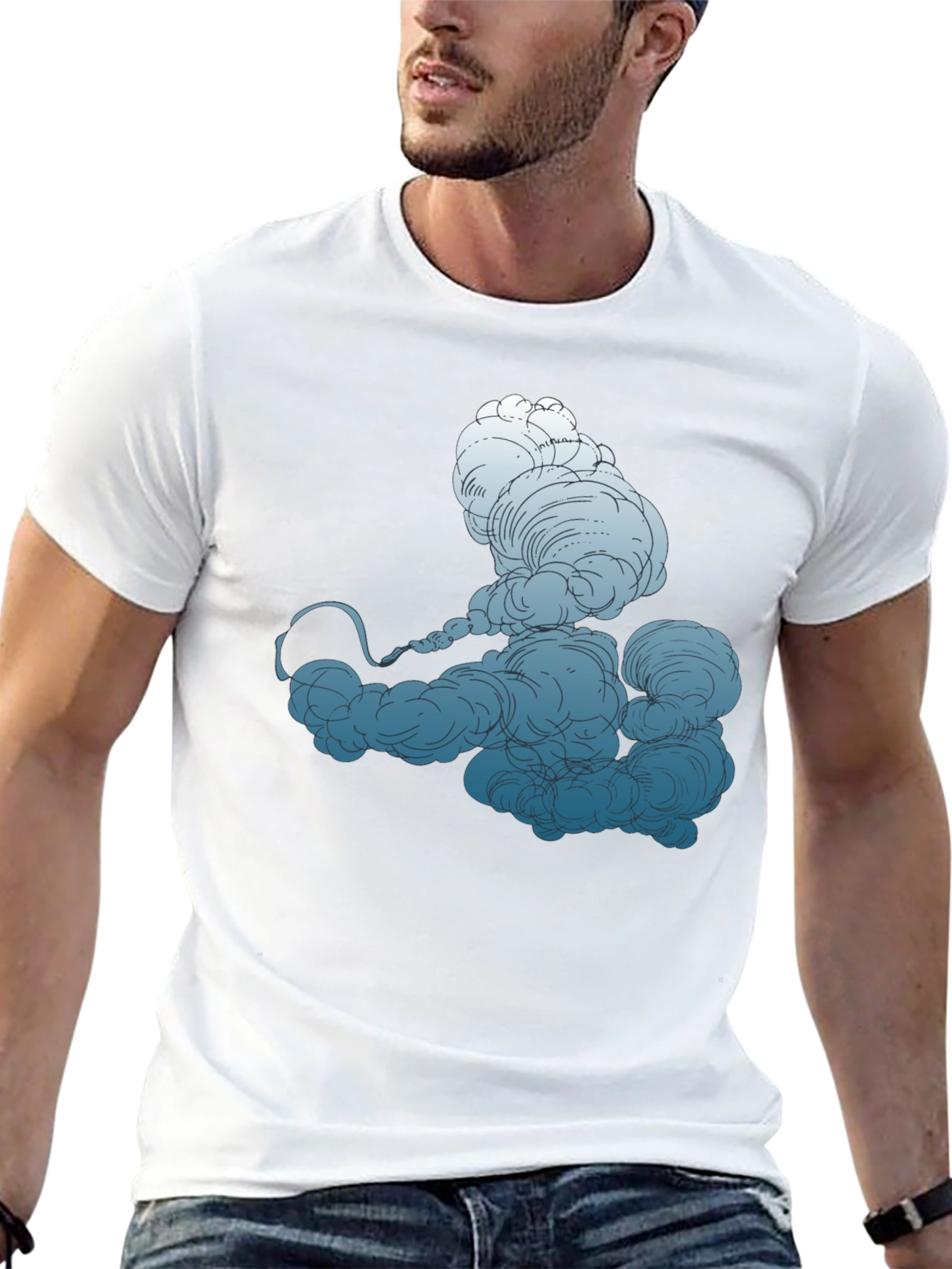 Smokey Cloud Graphic Tee - Cool Black T-Shirt