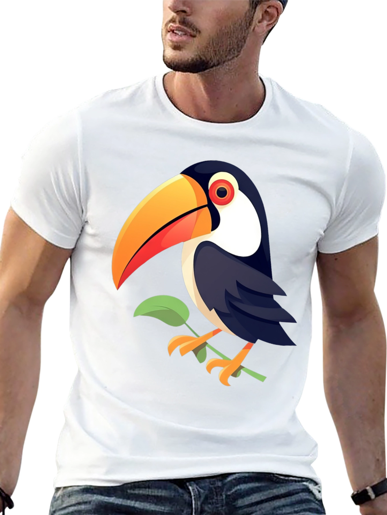 Toucan Graphic Print Black T-Shirt