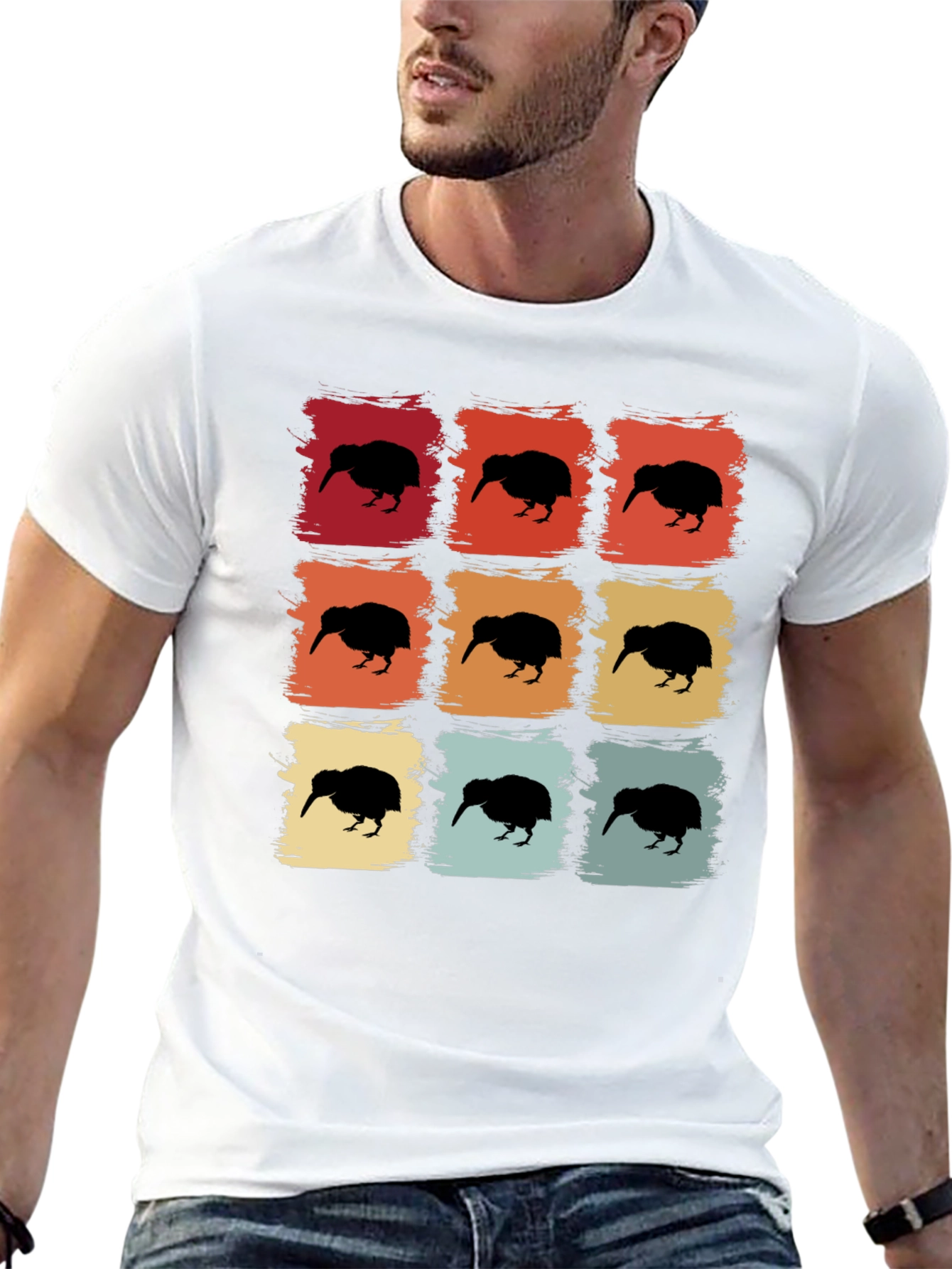 Retro Kiwi Bird Graphic T-Shirt