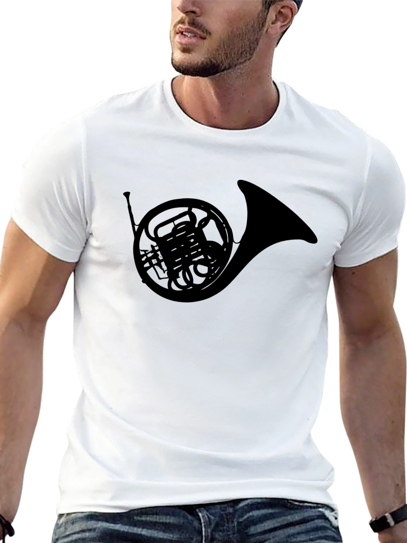 French Horn Graphic Tee - Musician T-Shirt