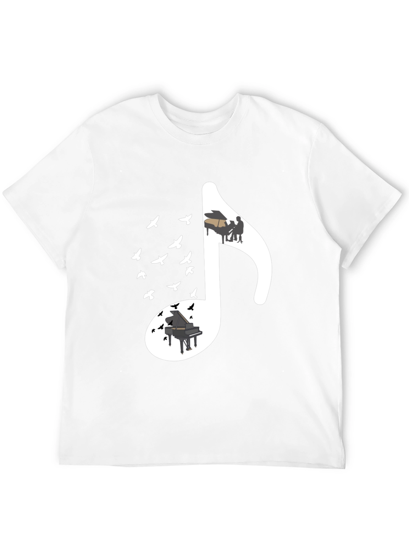 Piano Music Note T-Shirt - Unique Design
