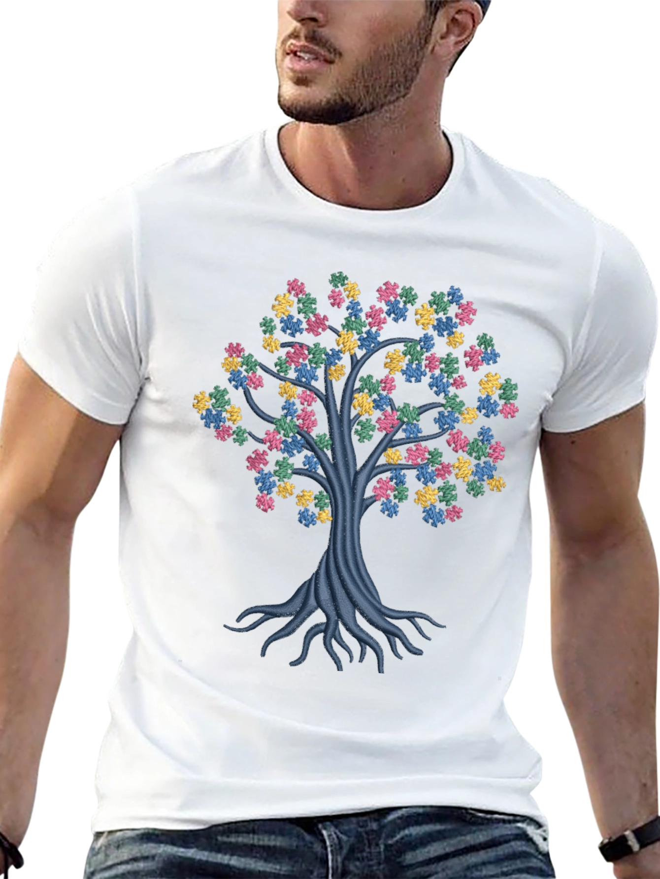 Autism Awareness Puzzle Tree T-Shirt