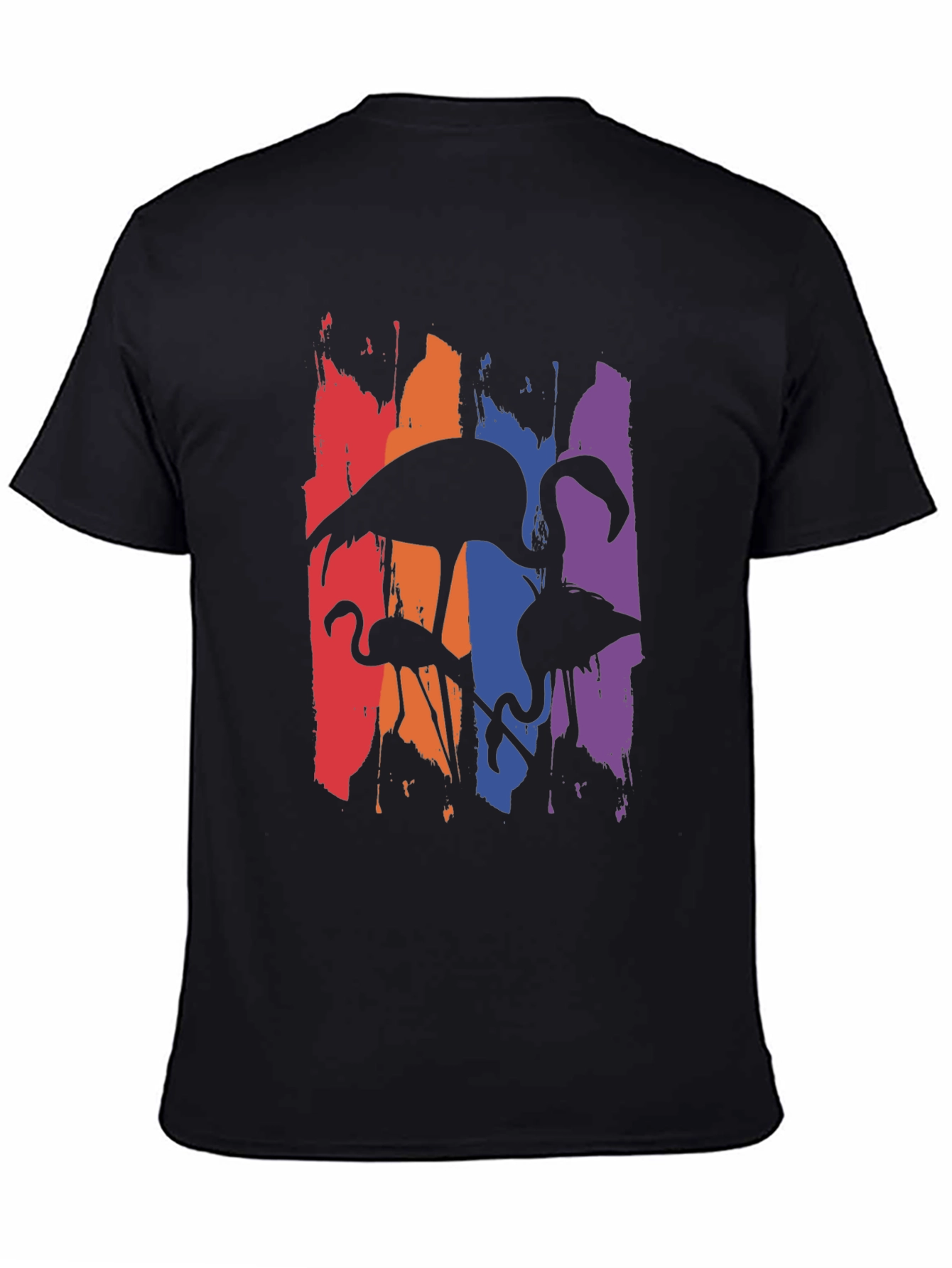 Flamingo Silhouette Graphic Tee - Mens Black T-Shirt