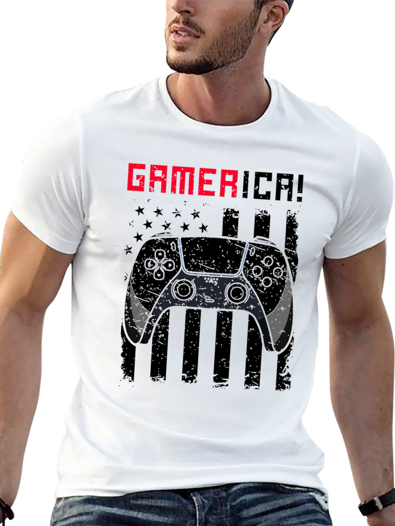 Gamerica Flag Controller Graphic Tee