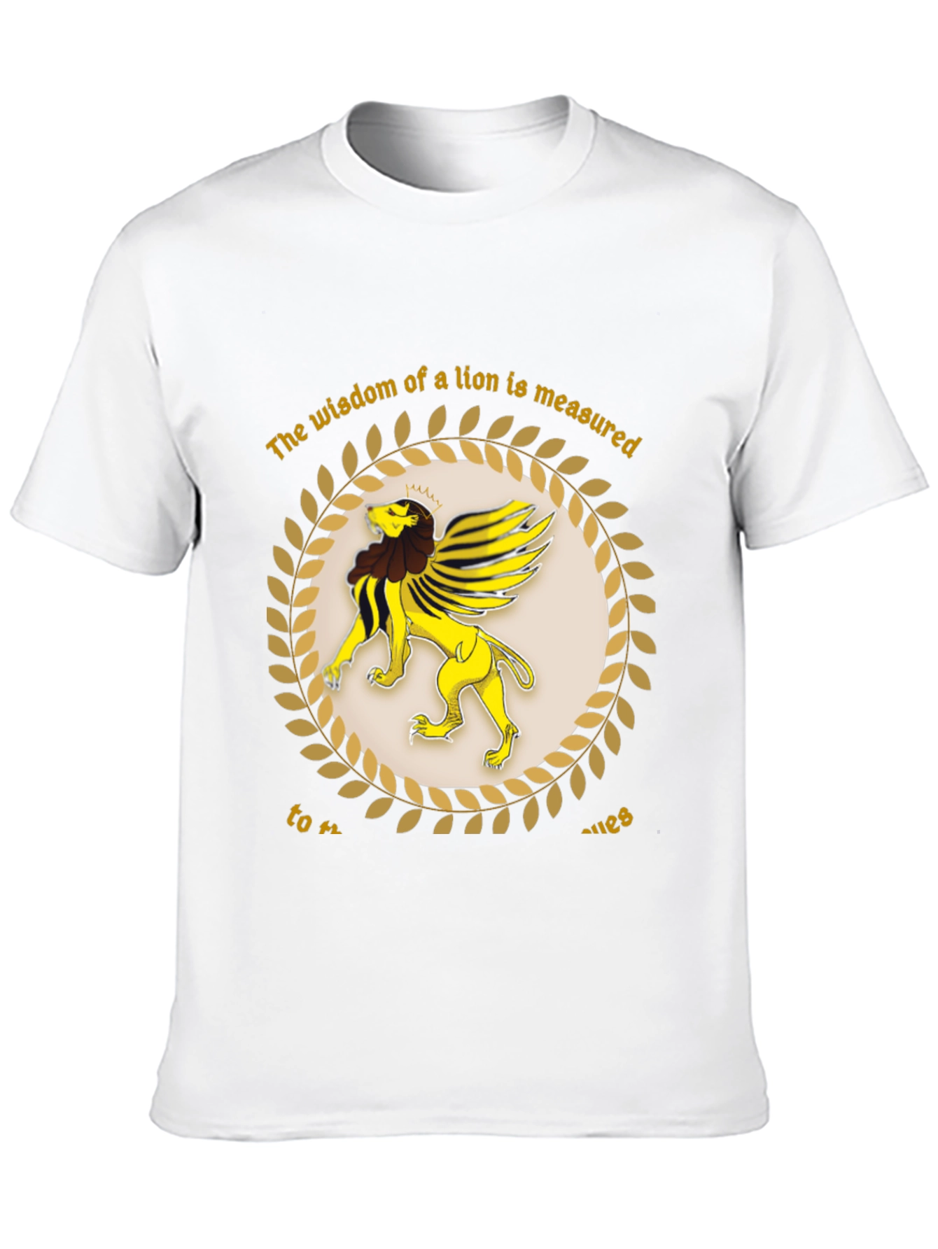 Lion Wisdom Graphic Tee - Black Cotton Shirt
