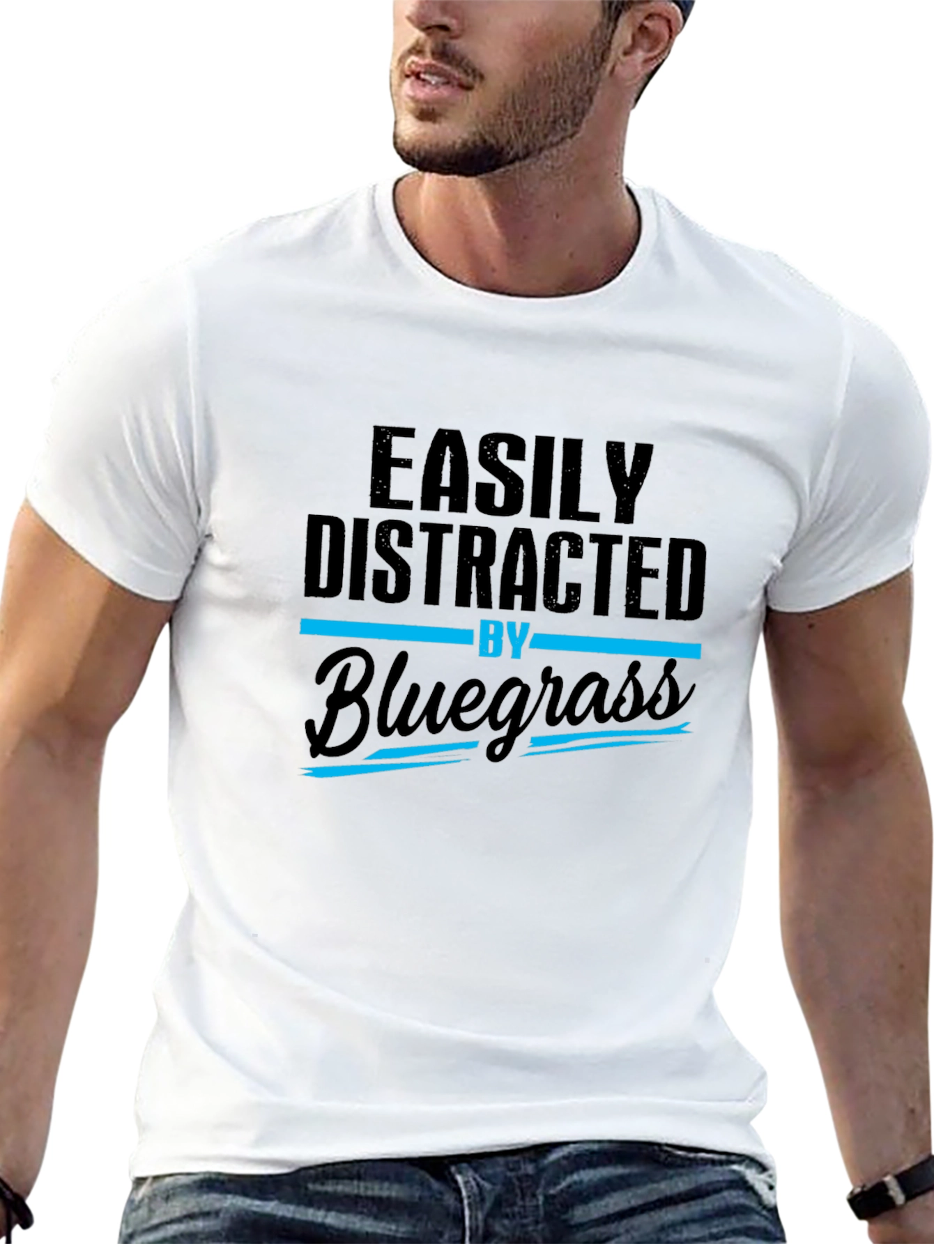 Easily Distracted By Bluegrass Black T-Shirt