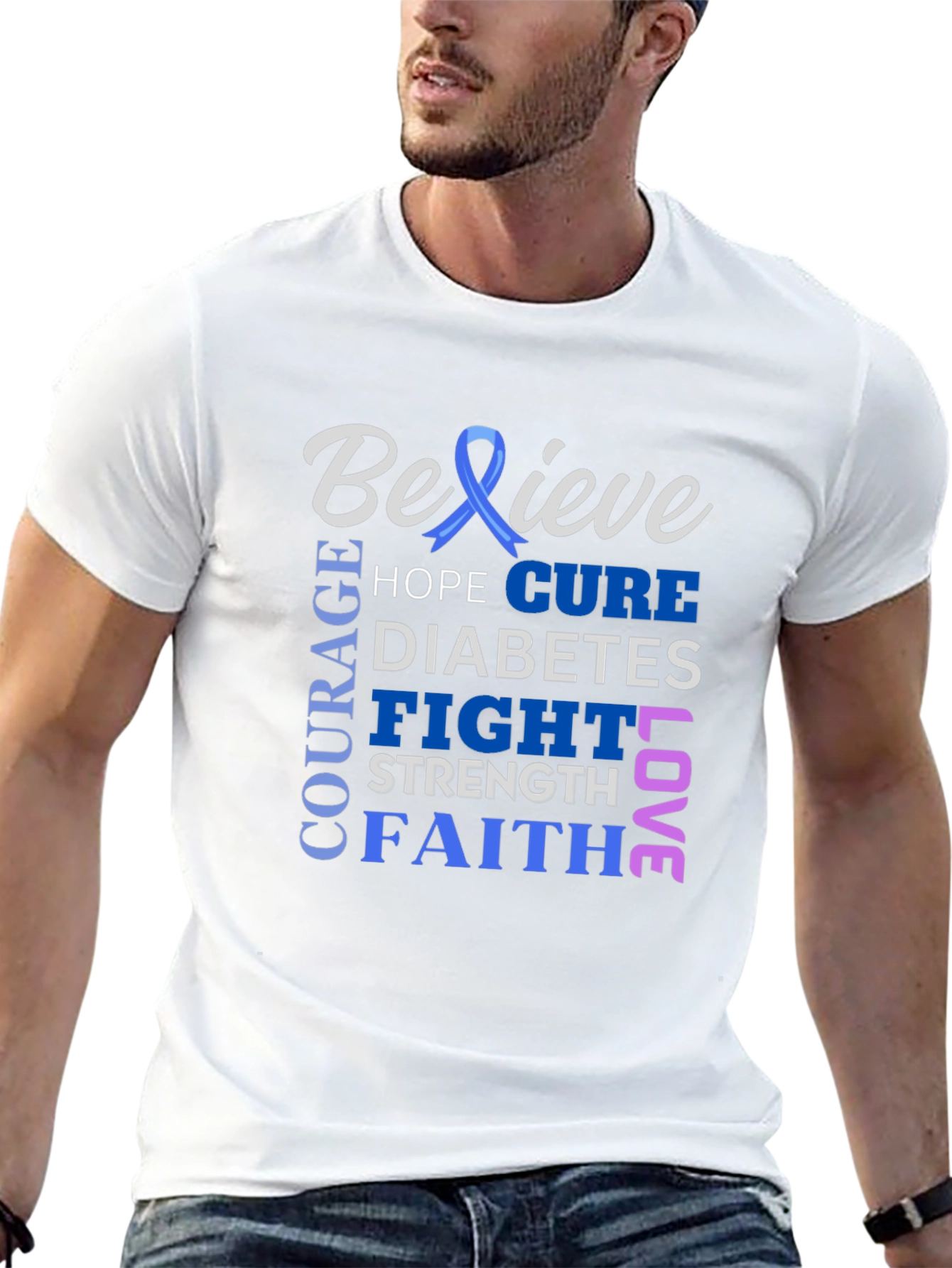 Believe Diabetes Awareness Ribbon T-Shirt
