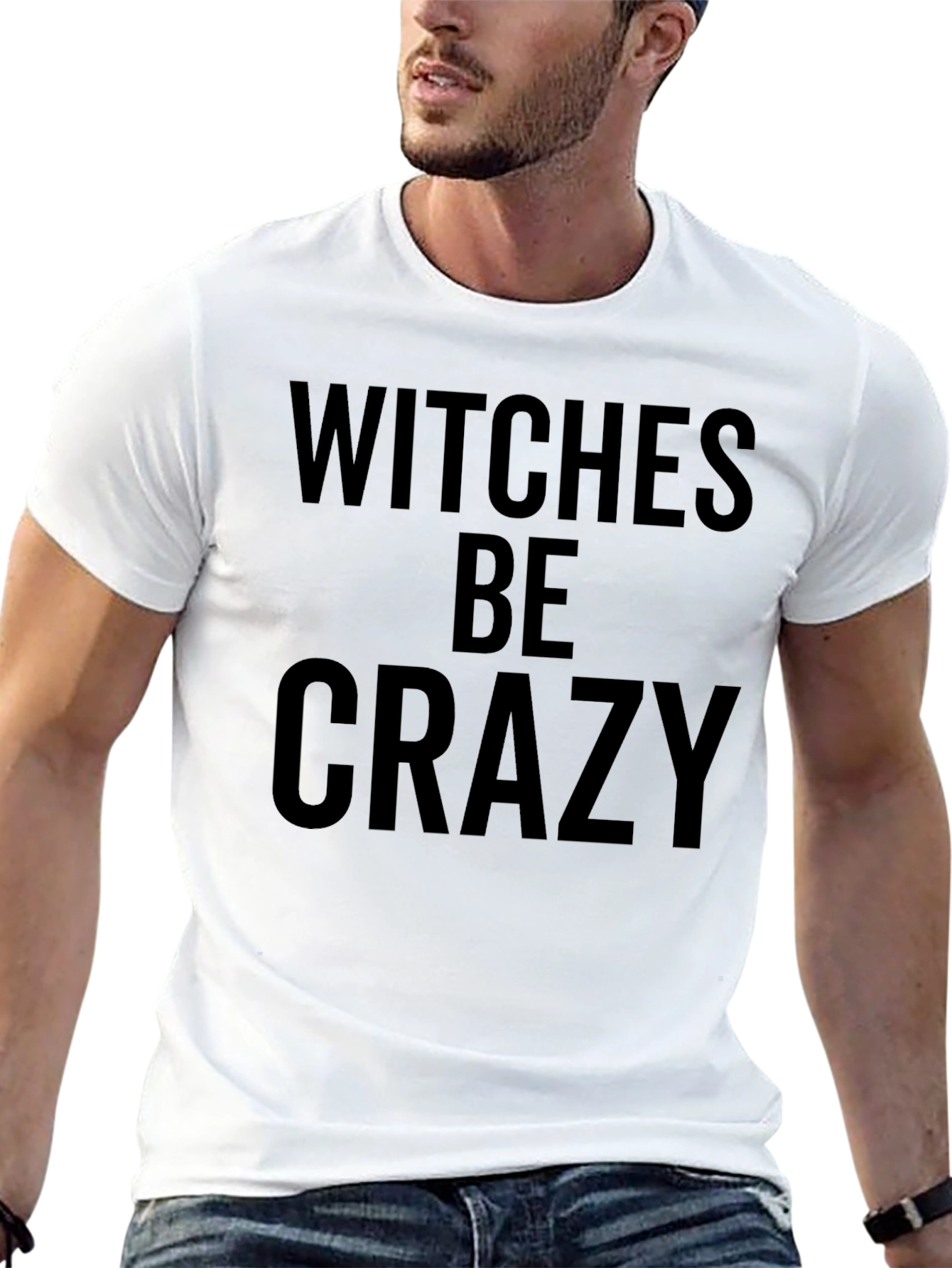 Witches Be Crazy Black Graphic T-Shirt