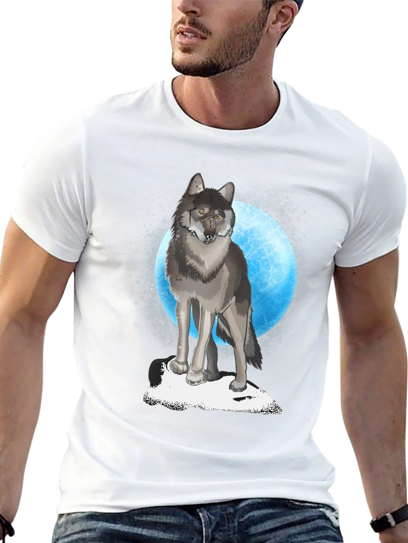 Wolf Moon Graphic T-Shirt - Black