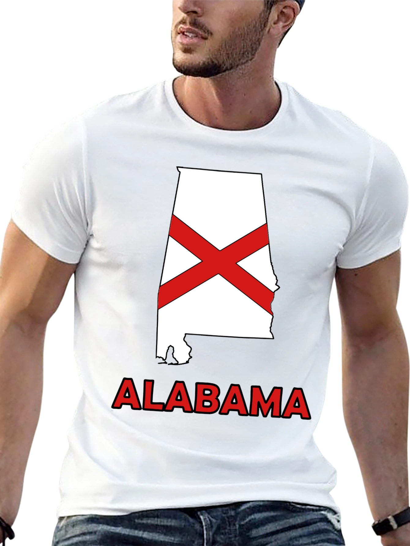 Alabama State Flag Graphic T-Shirt - Crew Neck