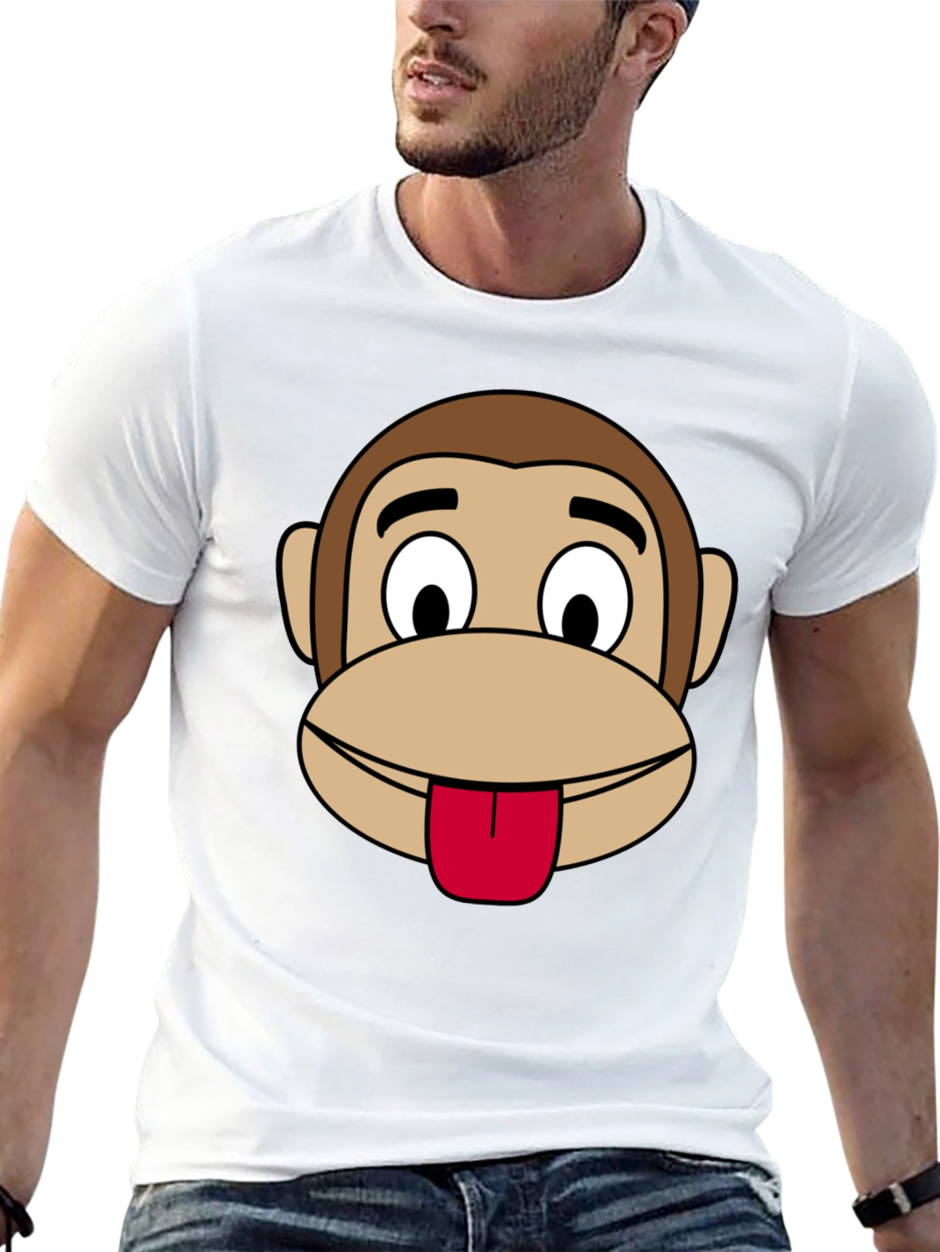 Funny Monkey Graphic Black T-Shirt