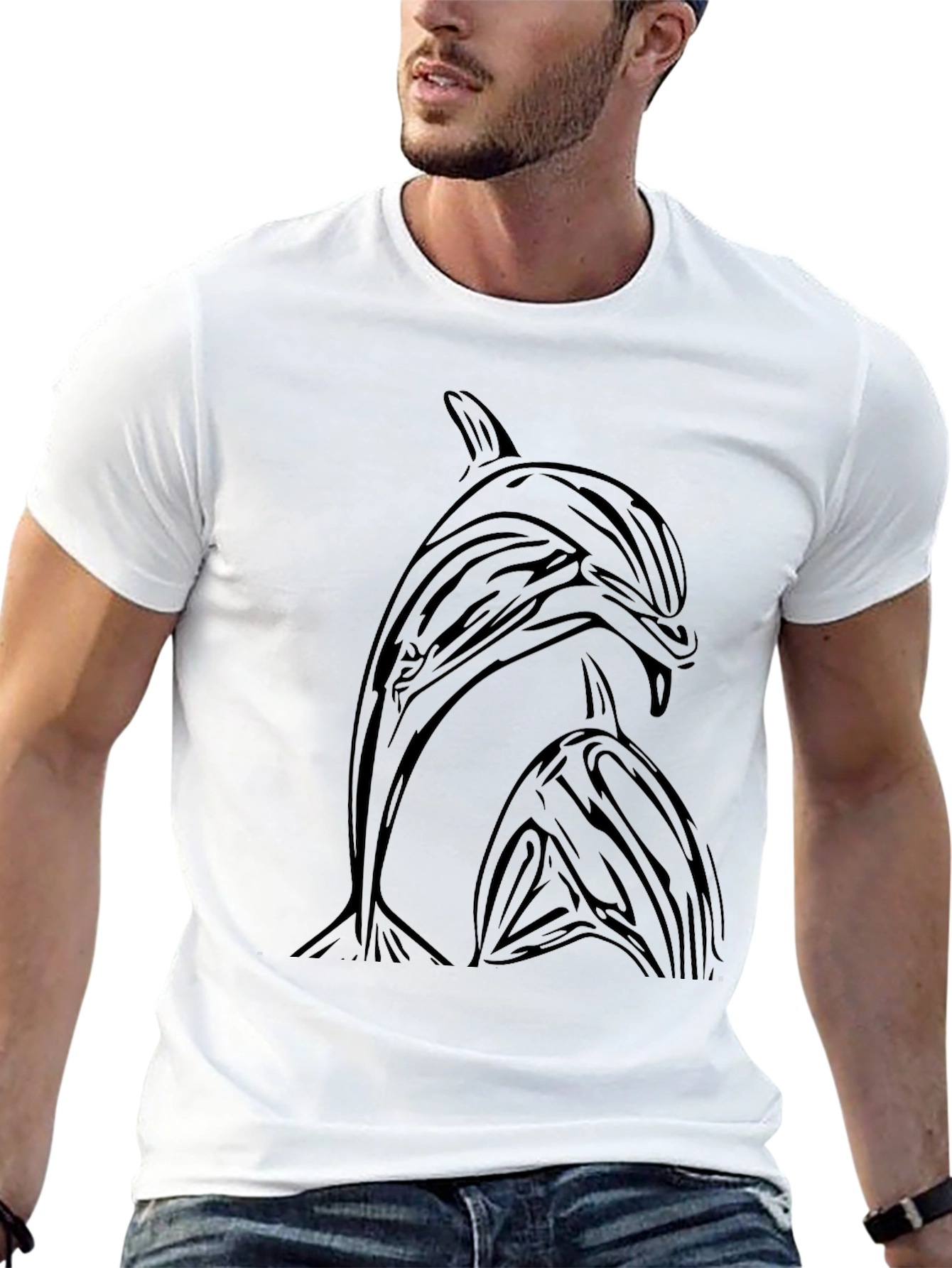 Orca Dolphin Graphic Tee - Black T-Shirt