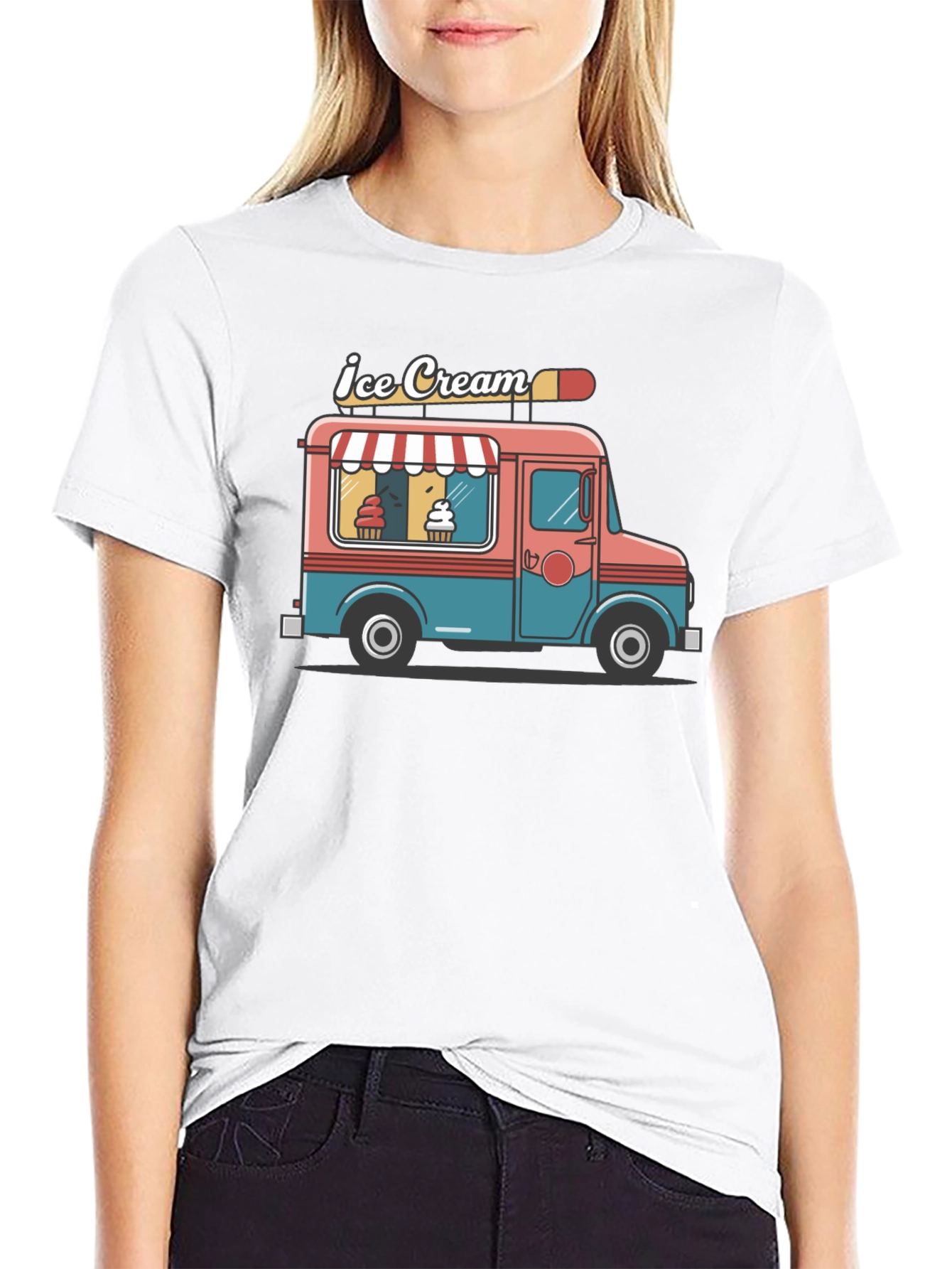Ice Cream Truck Graphic Tee - Black