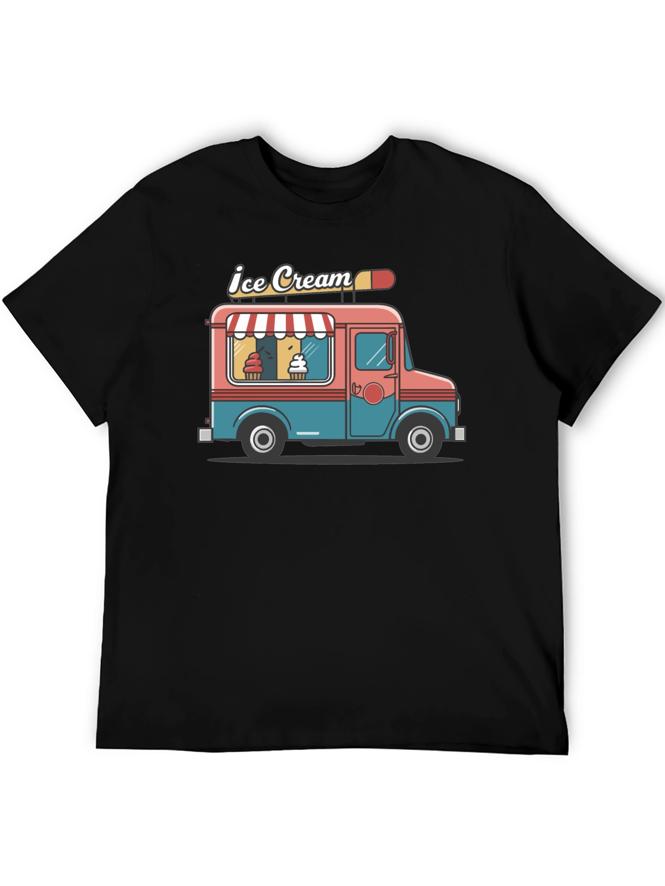 Ice Cream Truck Graphic Tee - Black