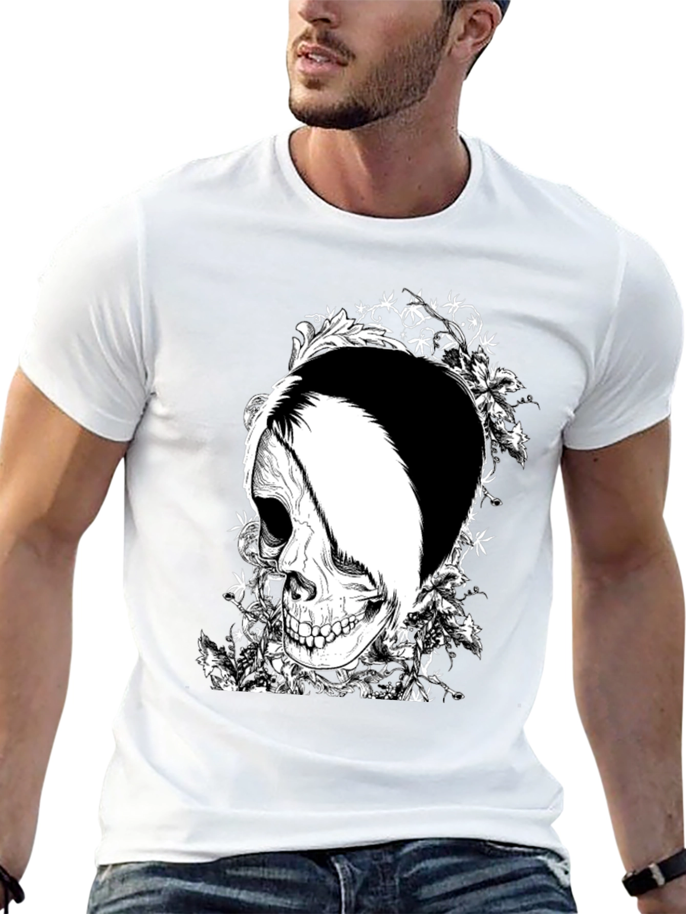 Skull Graphic T-Shirt - Black Cotton Tee