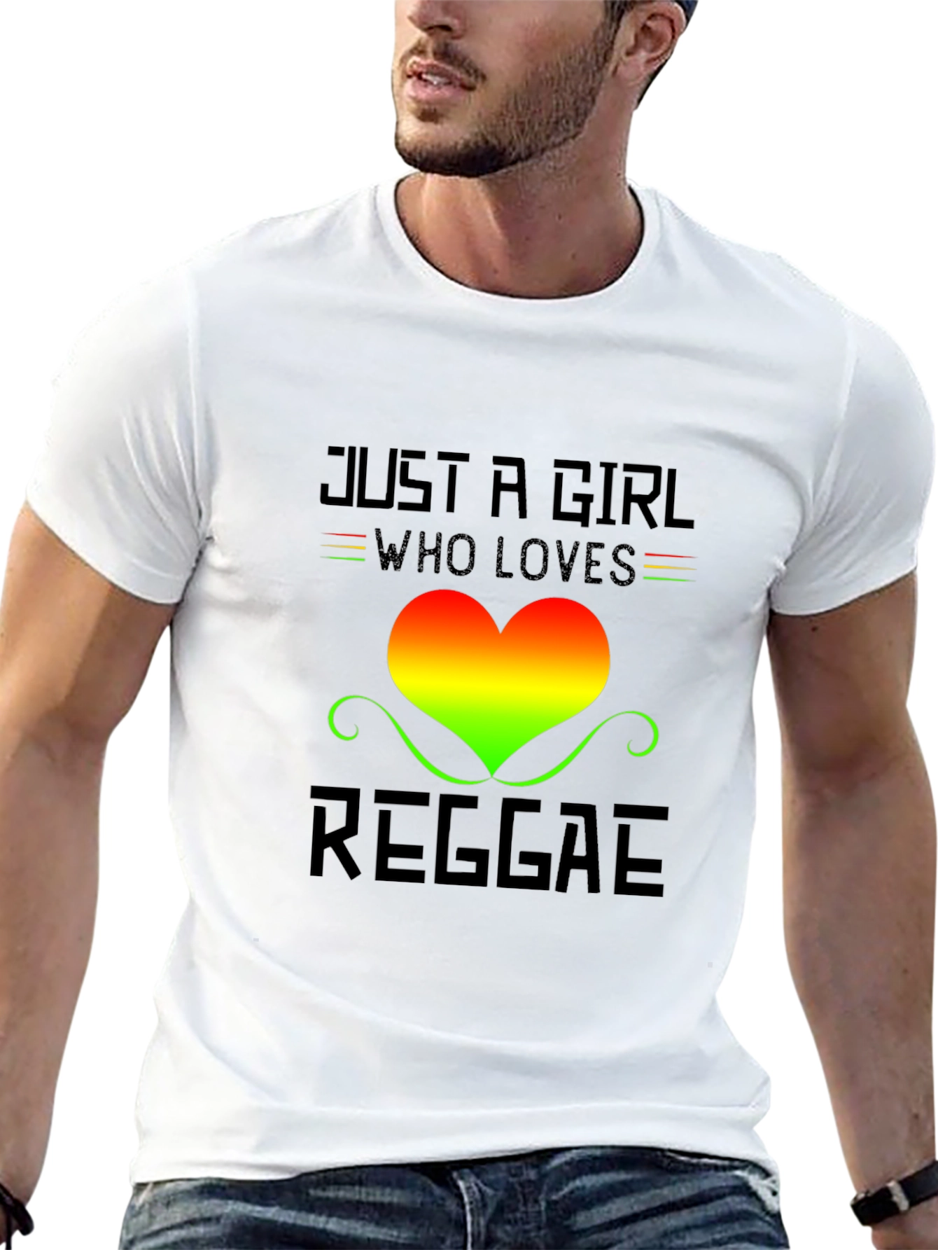 Reggae Girl T-Shirt - Rasta Heart Design