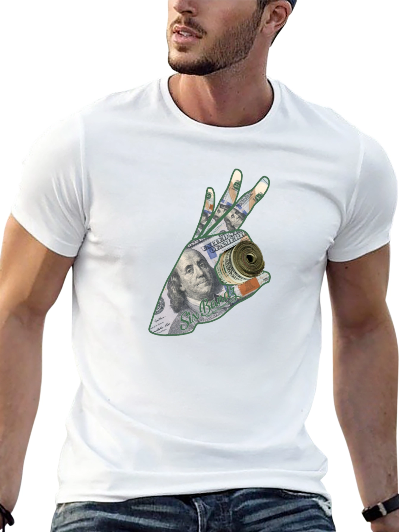 Money Hand Graphic T-Shirt - Black