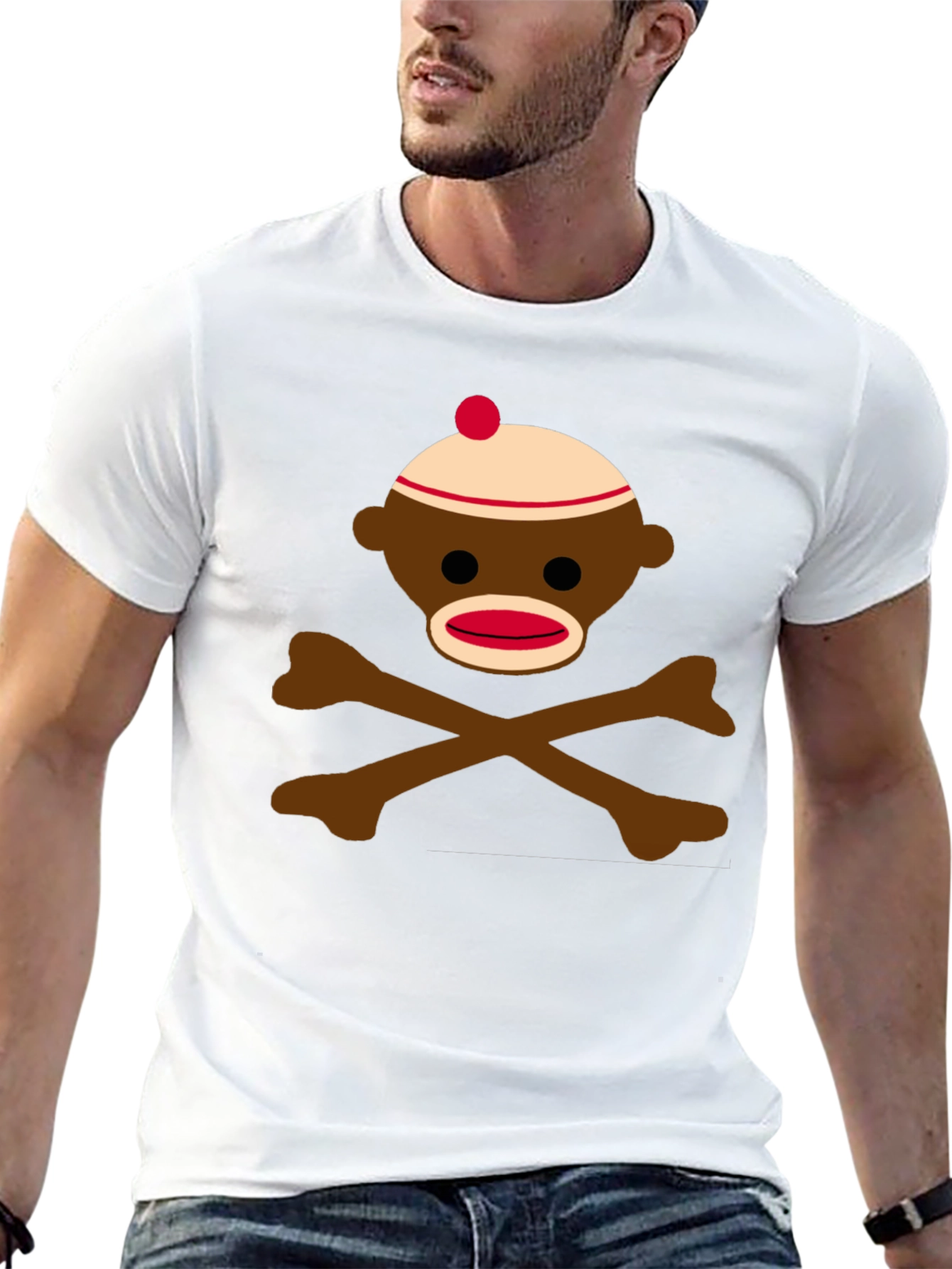 Sock Monkey Skull & Crossbones Graphic Tee