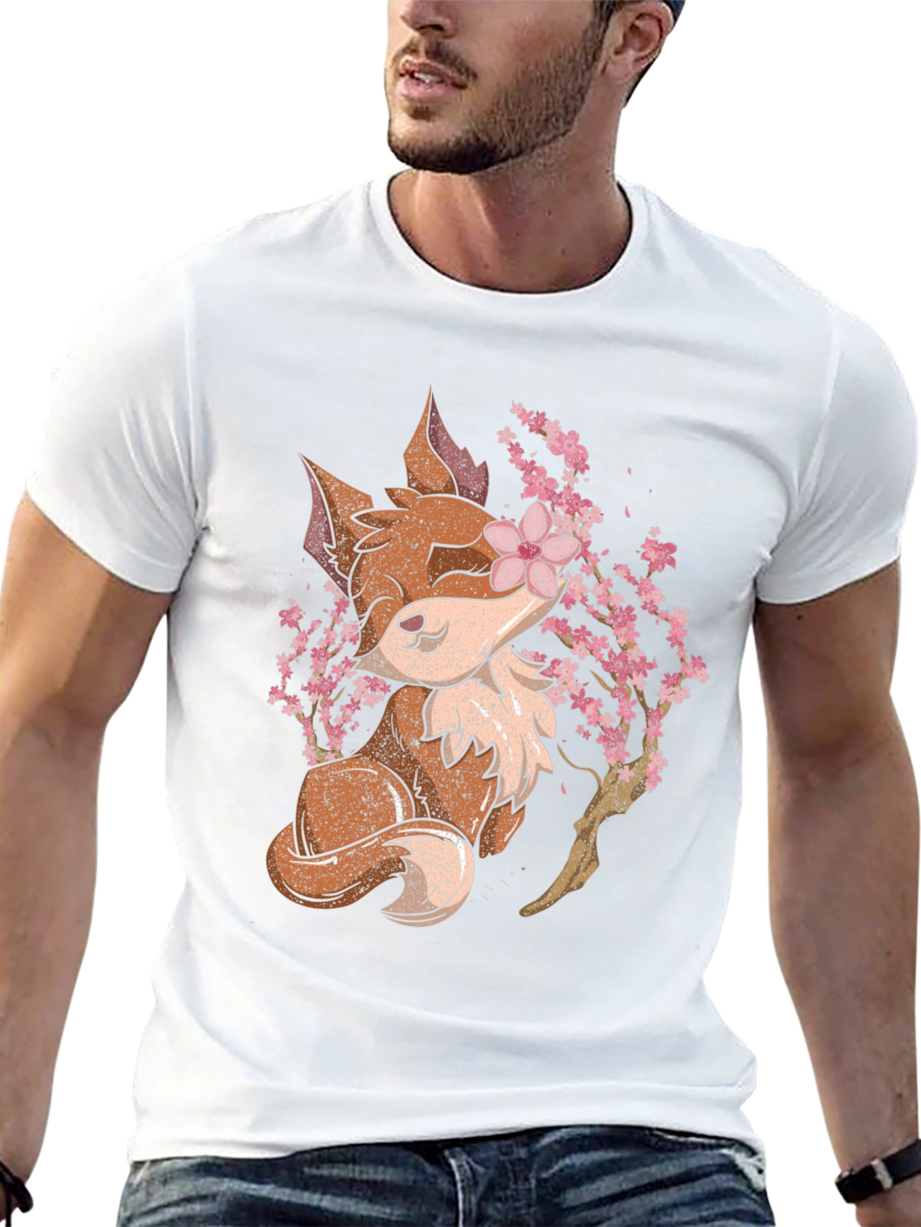 Fox and Blossom Graphic T-Shirt