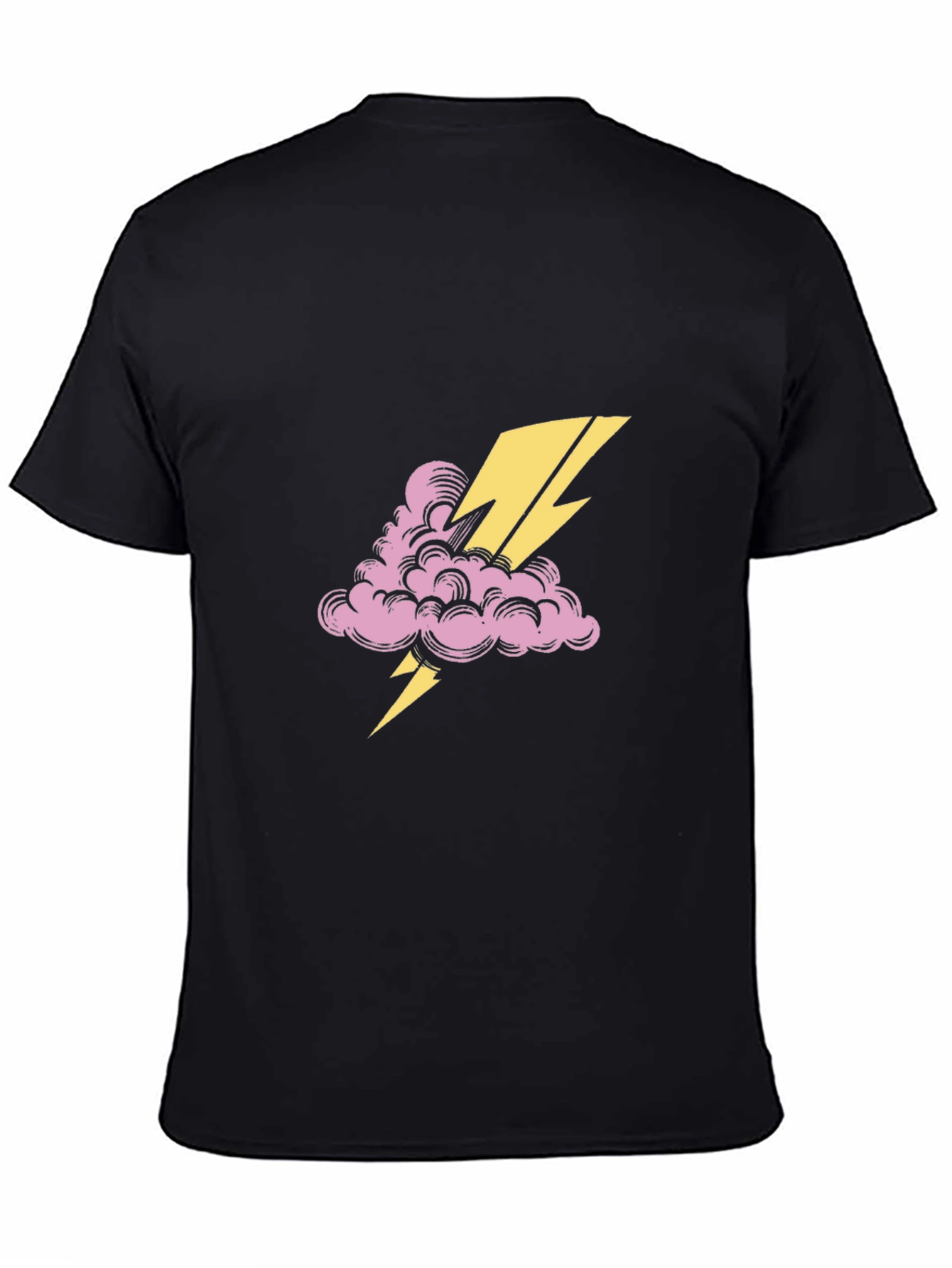 Thunder Cloud Tee - Black Cotton Graphic T-Shirt