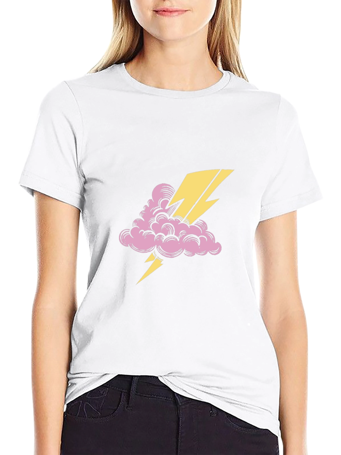 Thunder Cloud Tee - Black Cotton Graphic T-Shirt