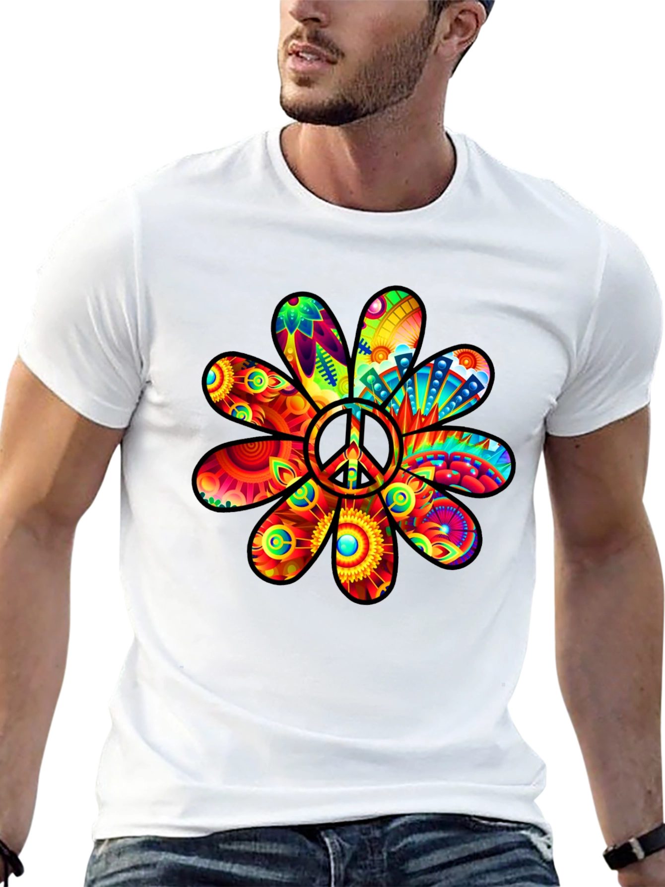 Peace Flower Power T-Shirt - Groovy Graphic Tee