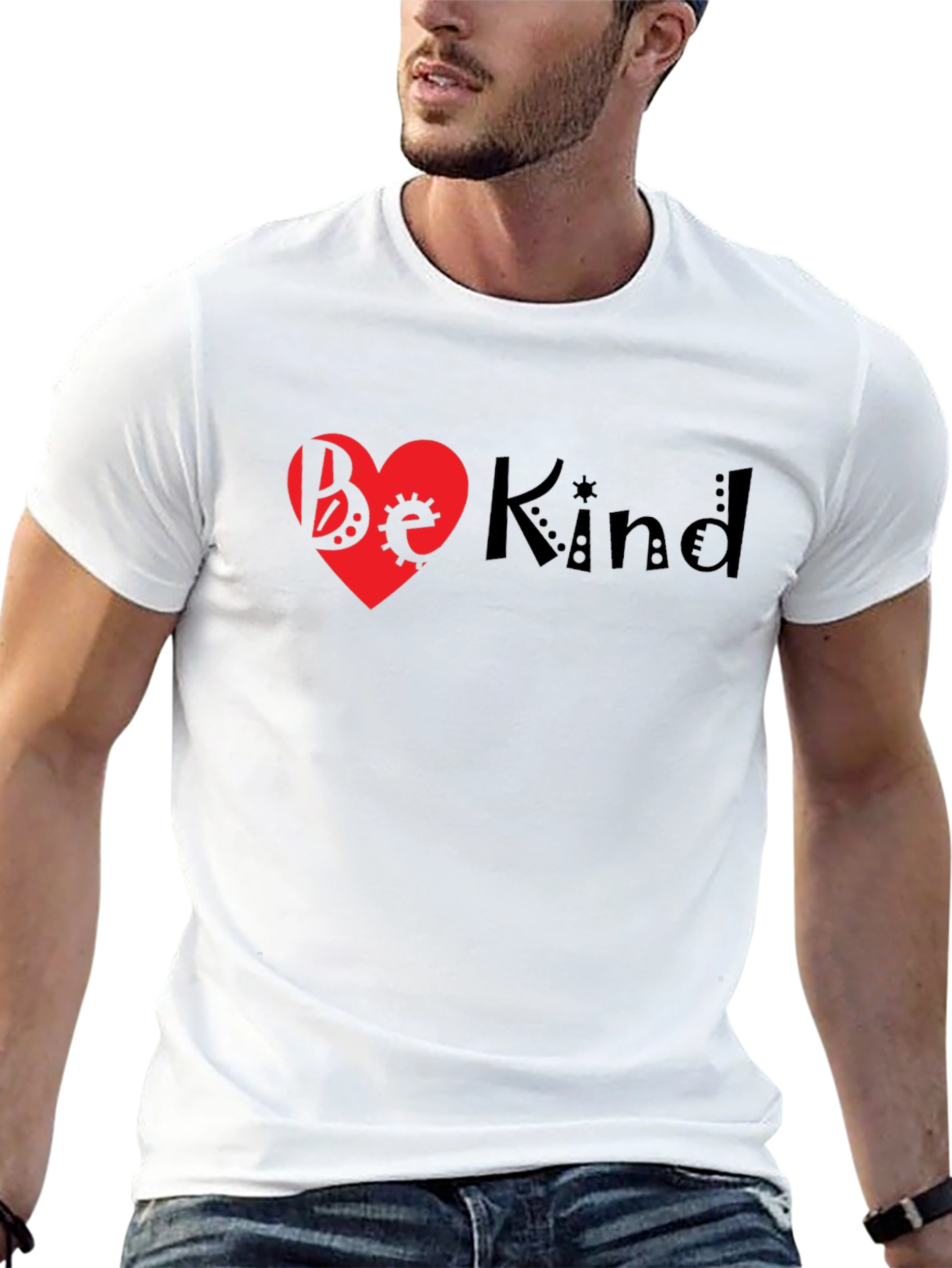 Be Kind Heart Graphic Black T-Shirt