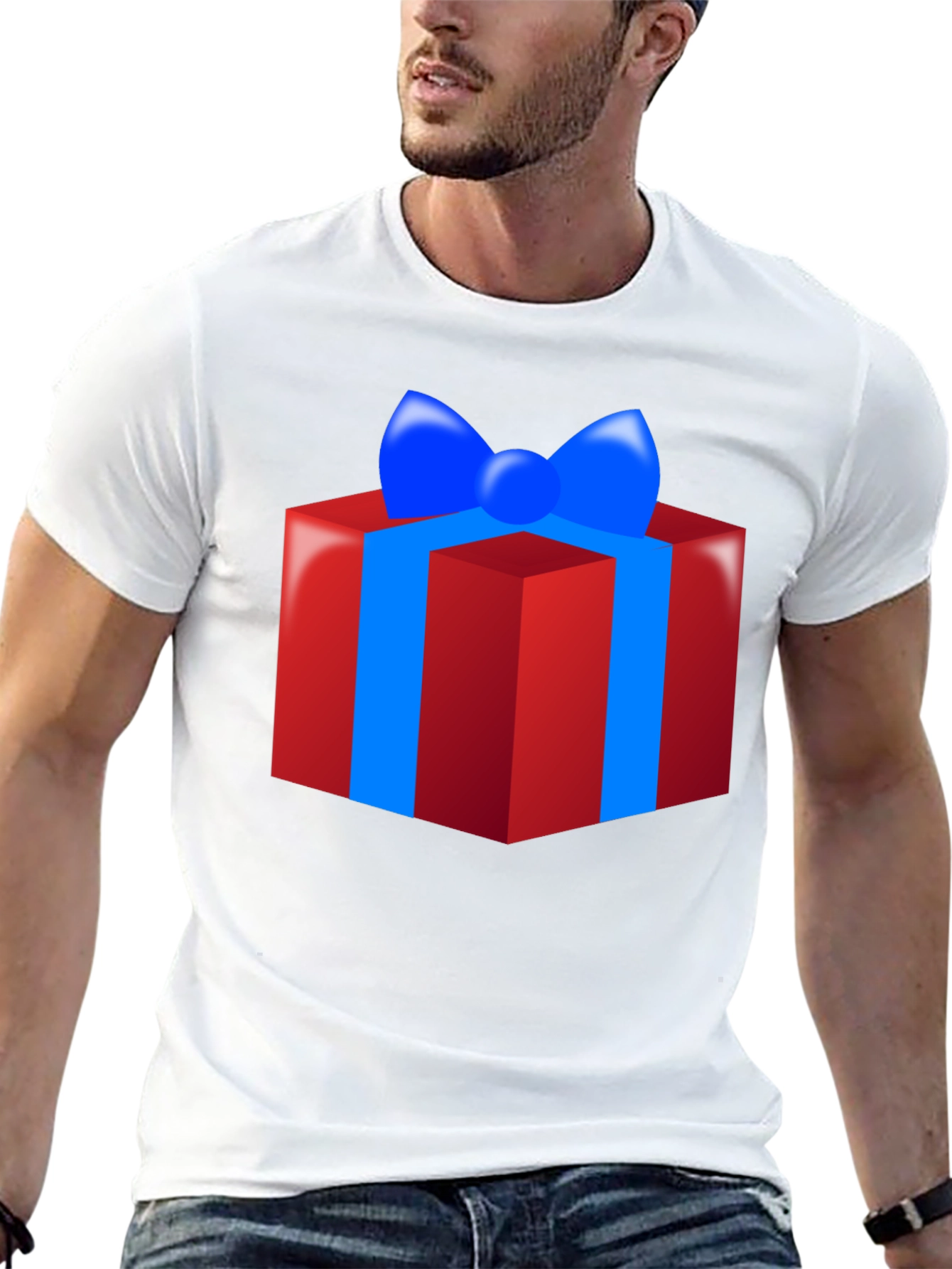 Festive Gift Graphic Black T-Shirt