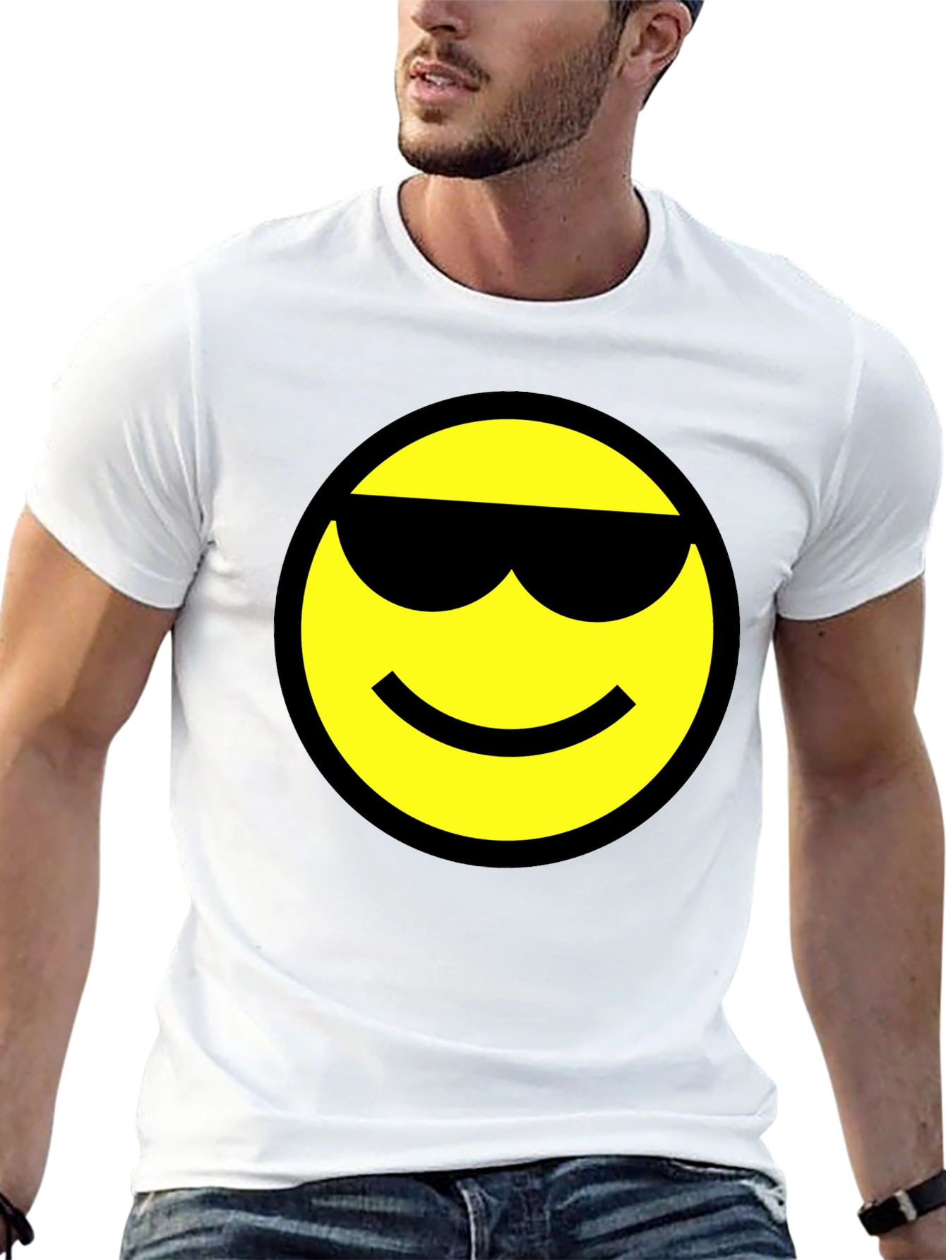 Cool Smiley Face Black T-Shirt