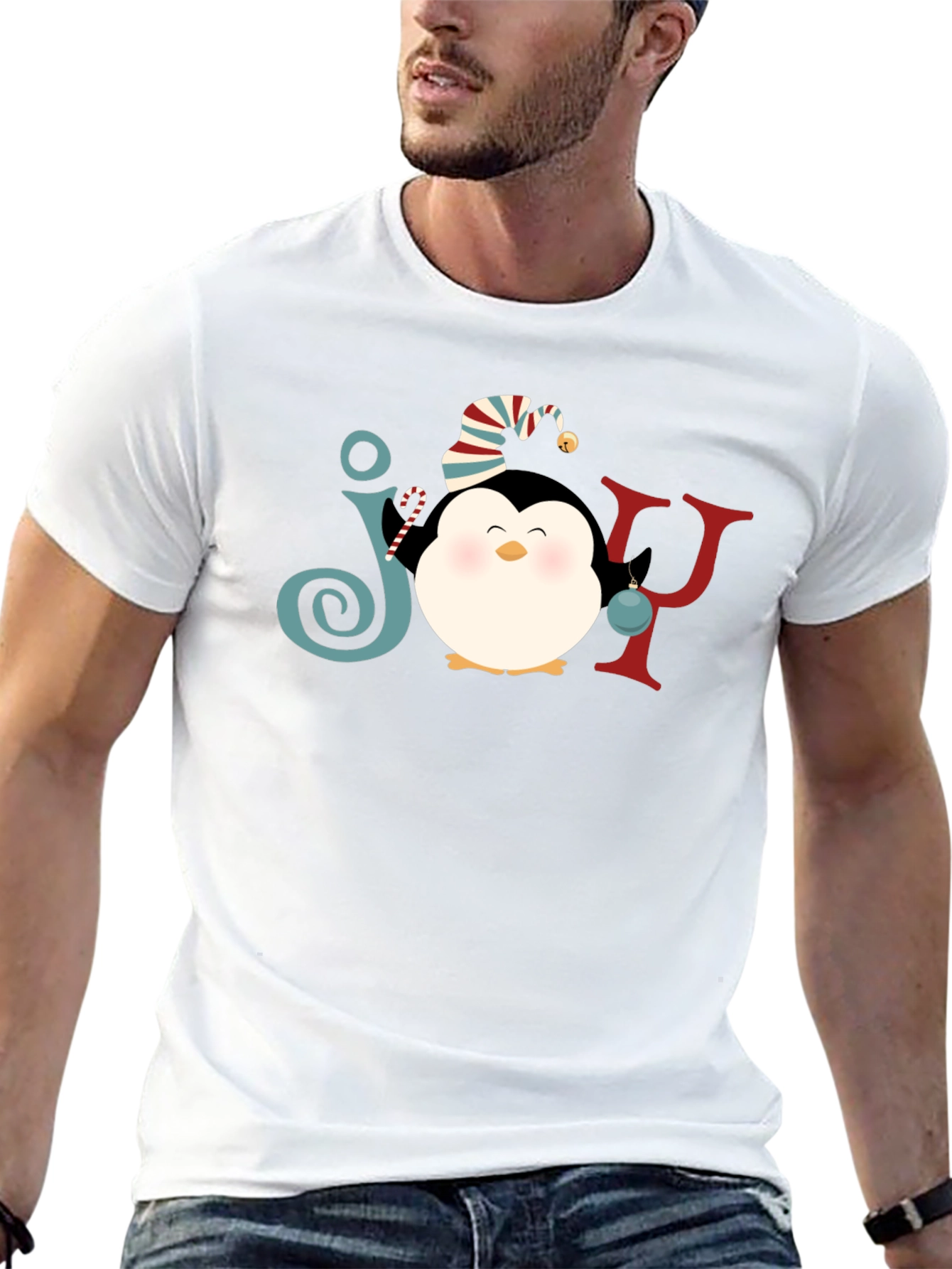 Joy Penguin Christmas Graphic Tee