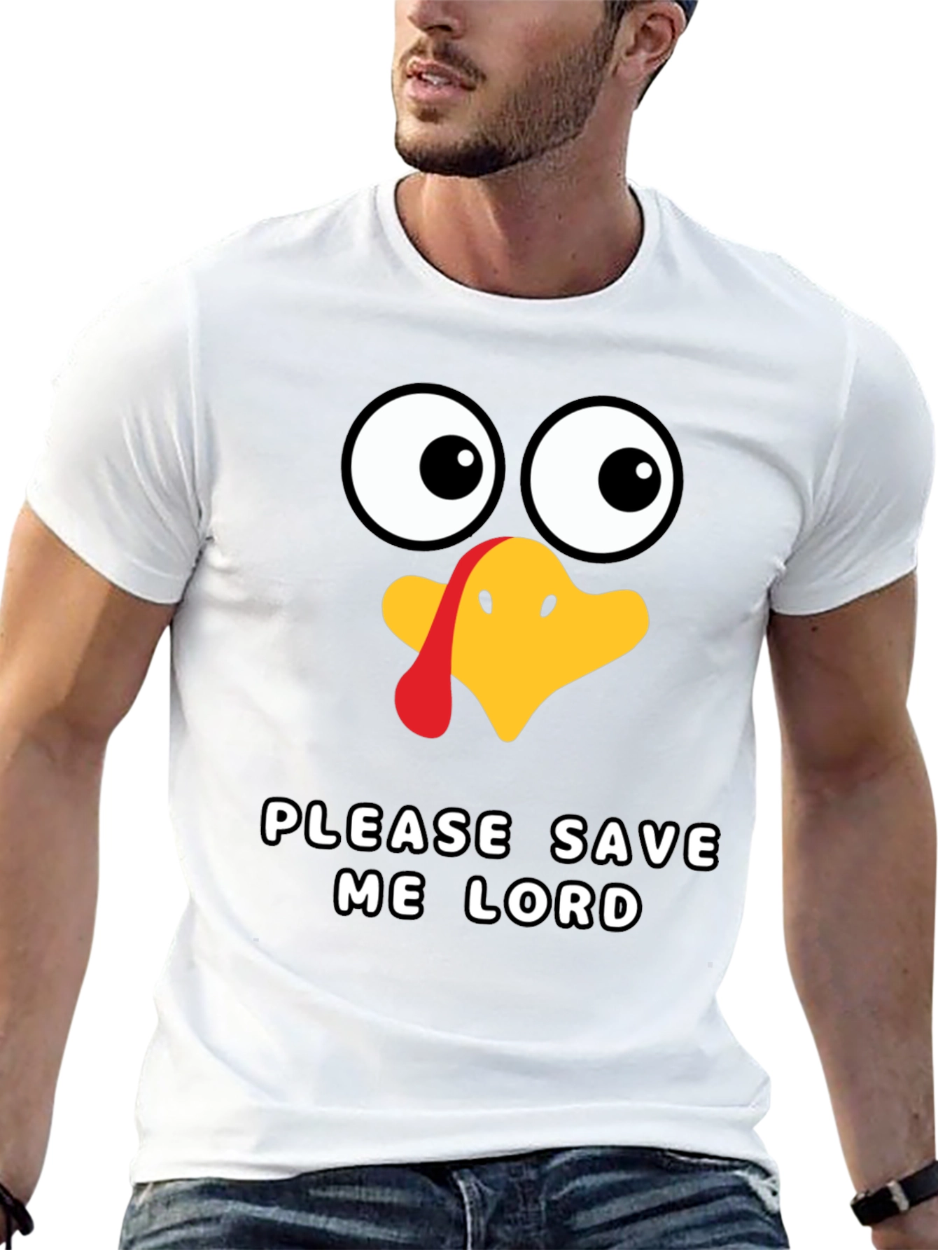 Funny Thanksgiving Turkey Save Me Lord T-Shirt