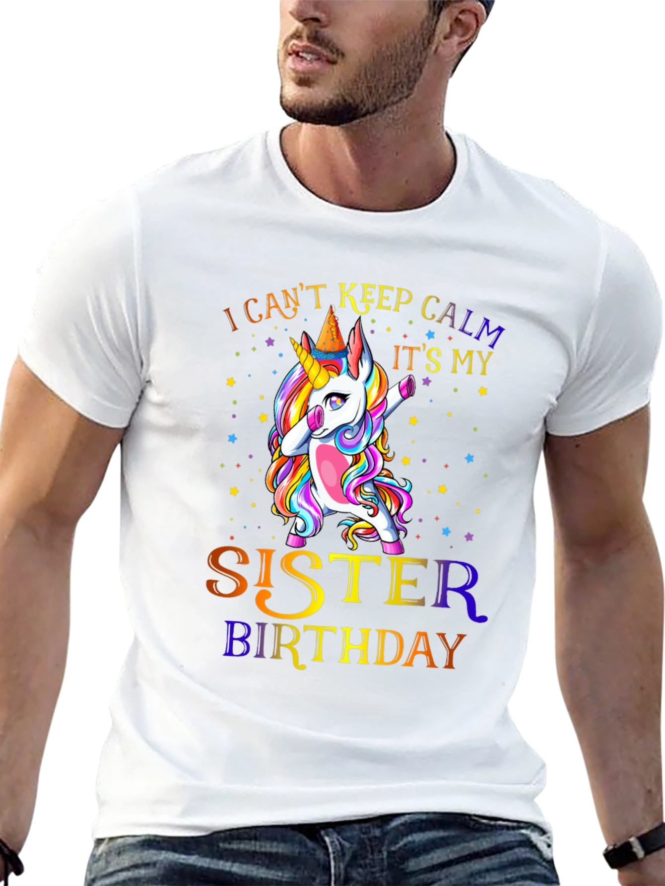 Sister Birthday Unicorn Dabbing T-Shirt